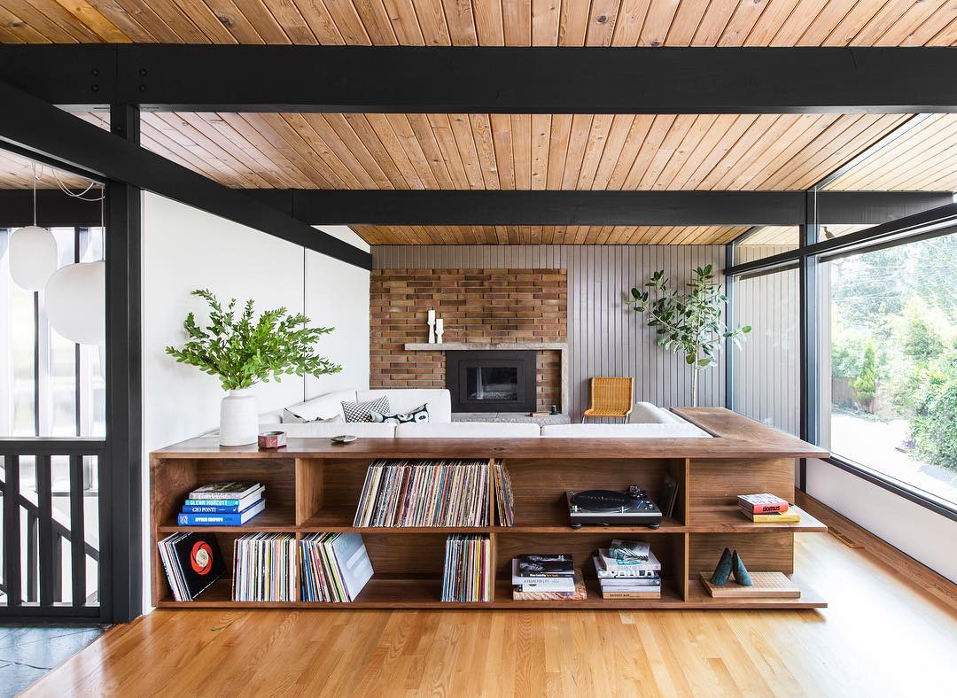 2. Use a Record Cabinet as a Room Divider