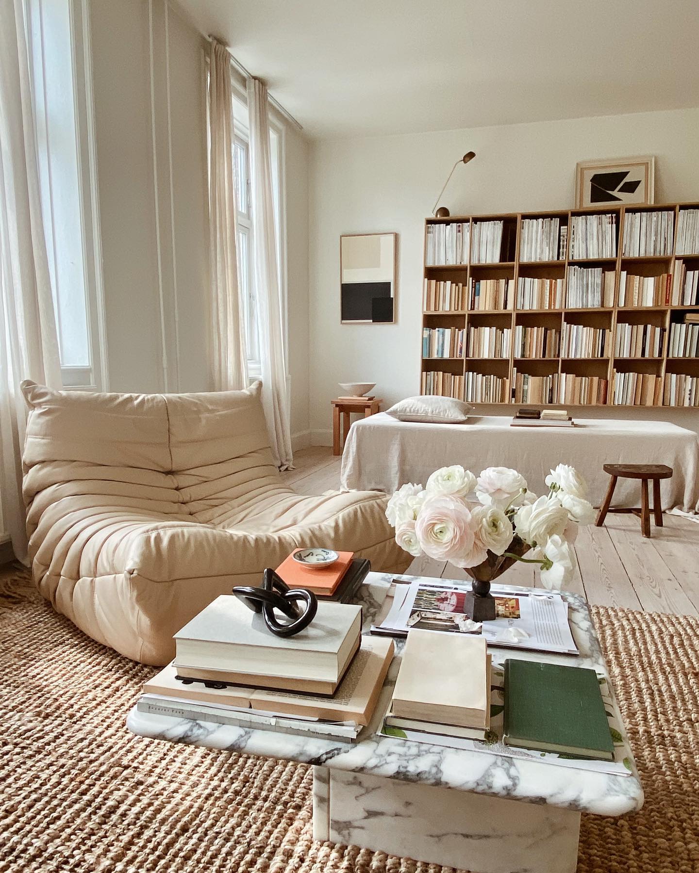 12. Try a Cream Palette With Sculptural Seating