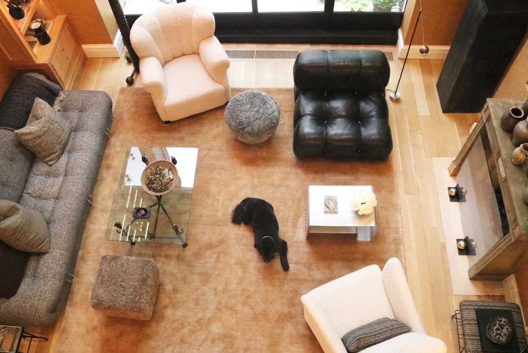 13. Mix Curved Lounge Chairs Around Low Tables