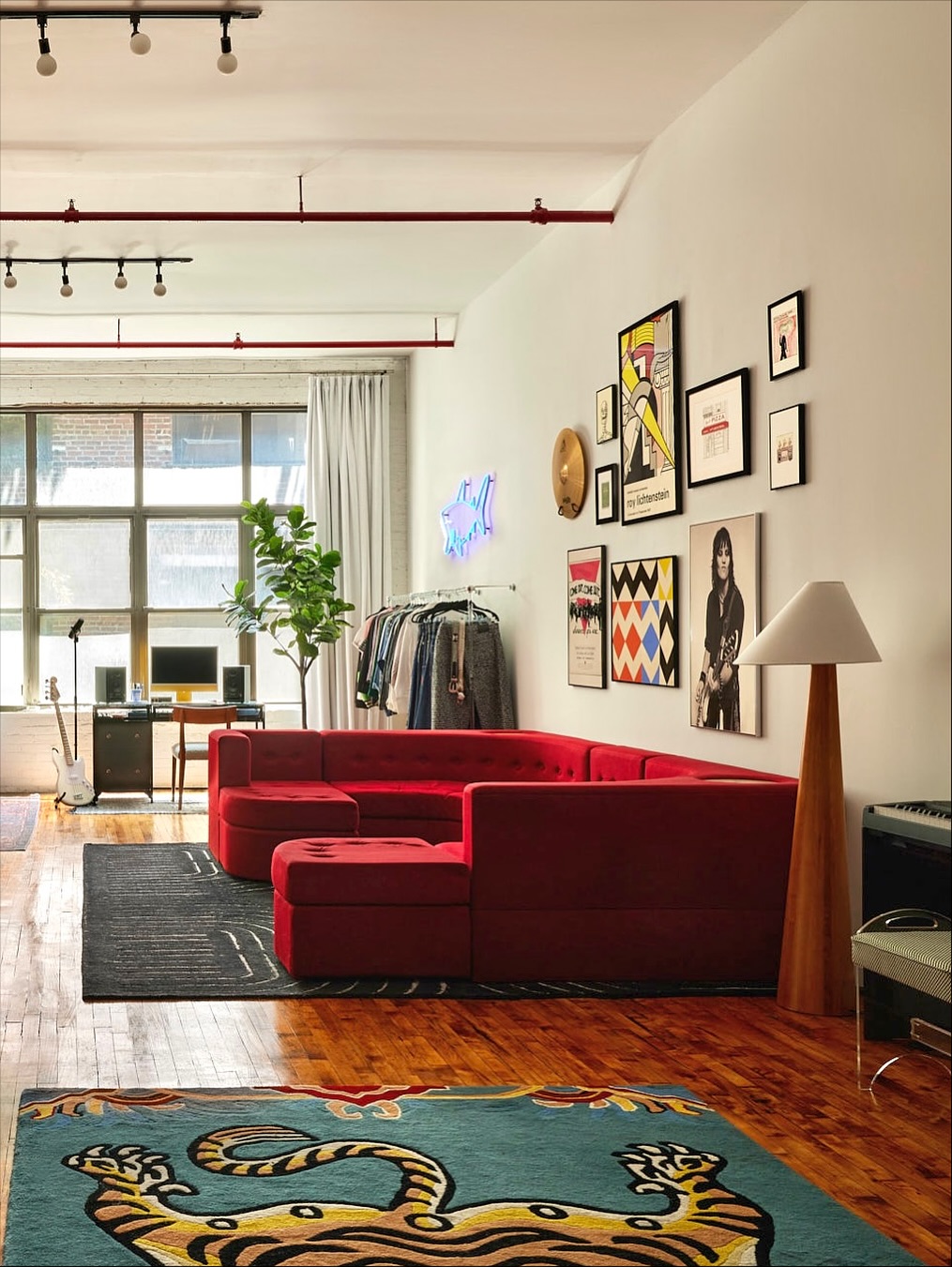 12. Team a Red Sectional with Pop Art