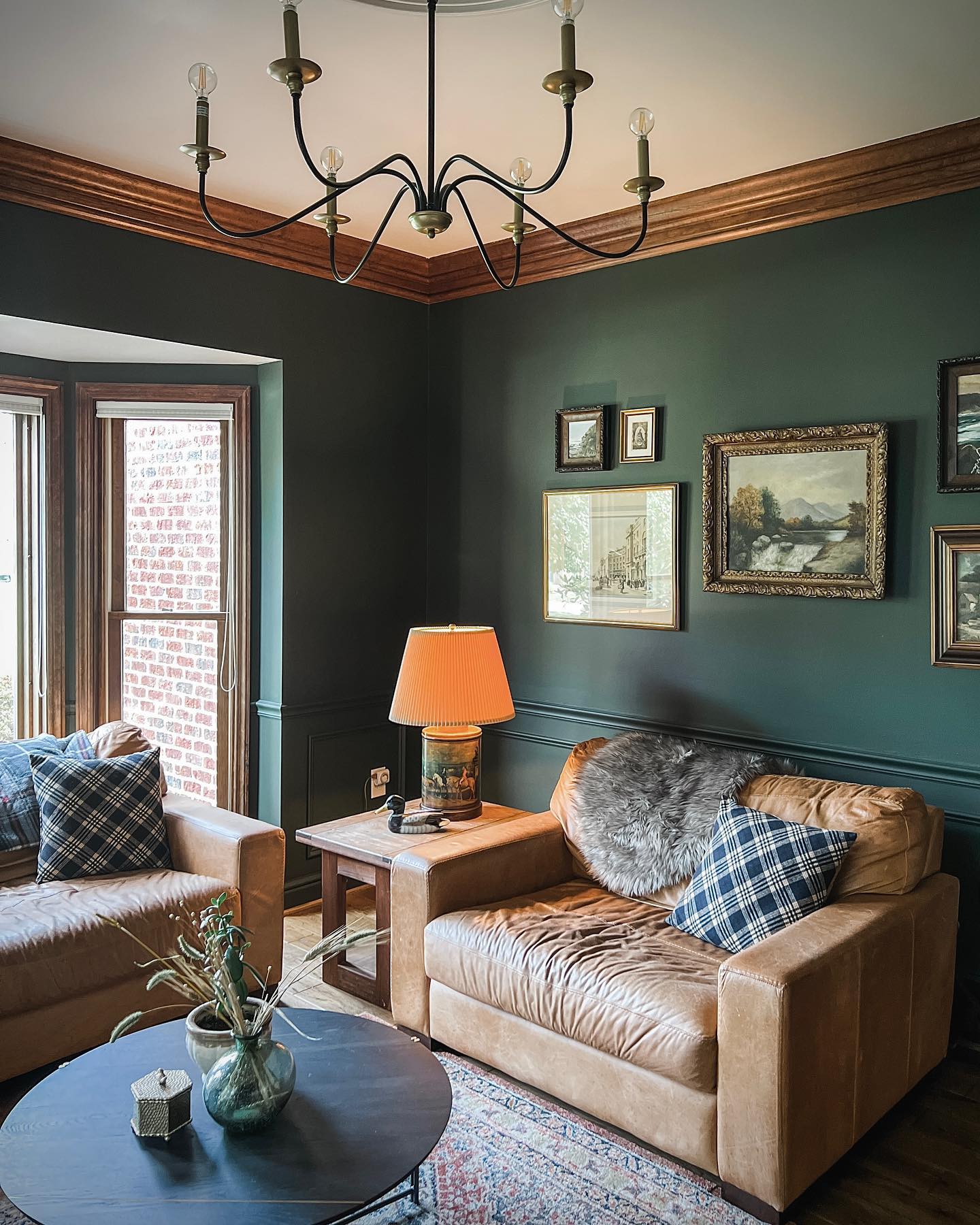 2. Pair Hunter Green with Worn Leather