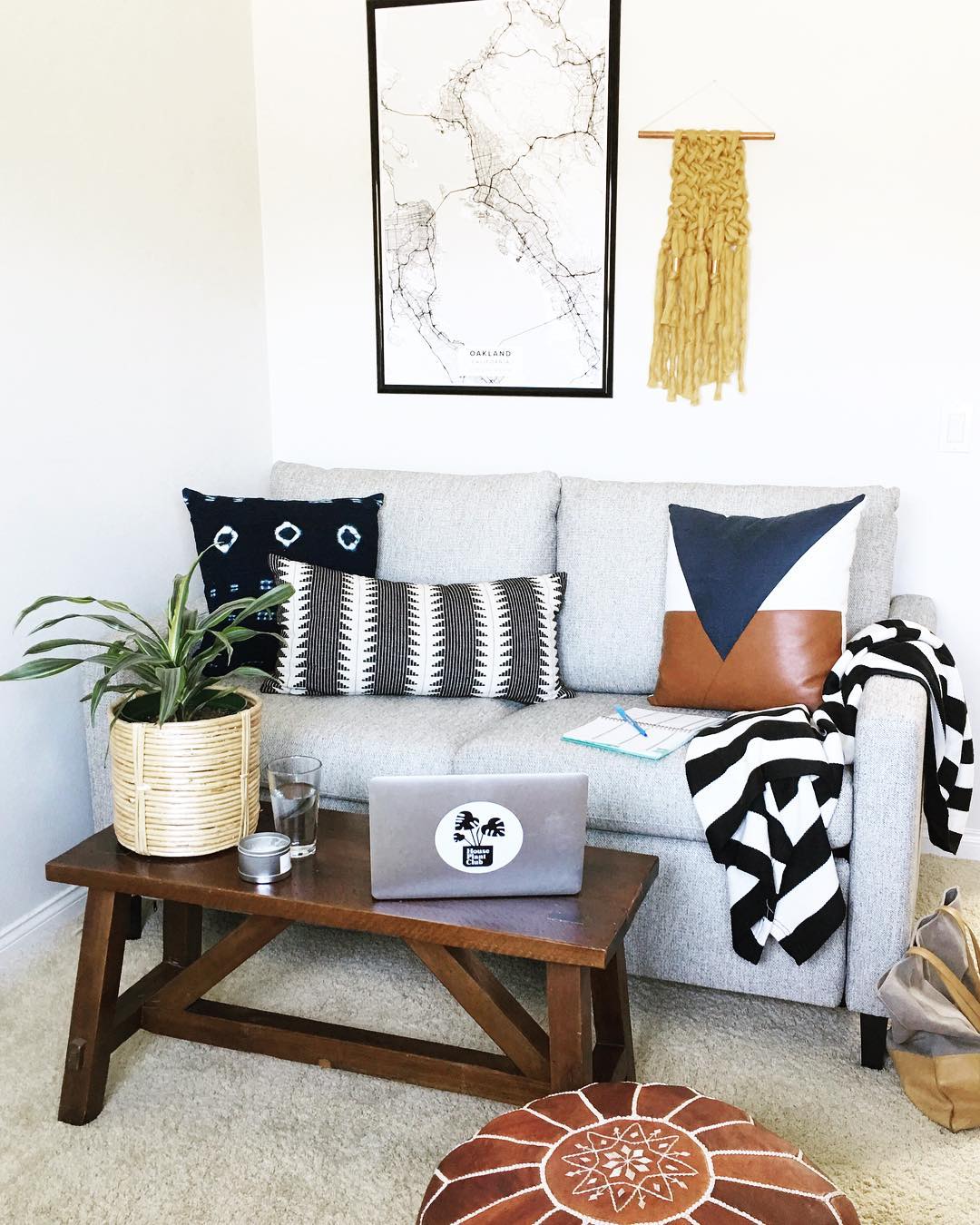 A Woven Wall Hanging With a Clear Silhouette