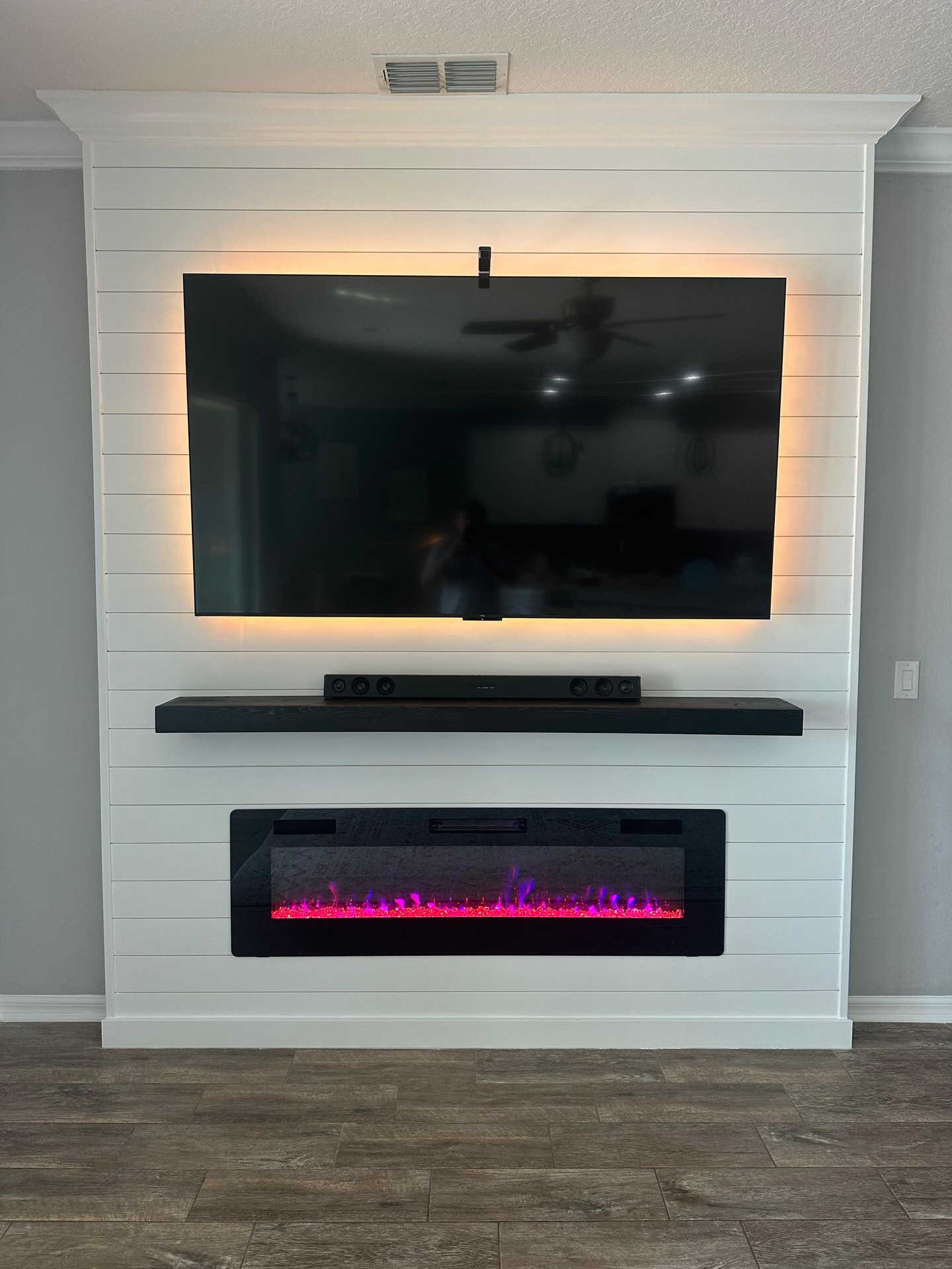 20. Give White Shiplap a Warm Screen Halo