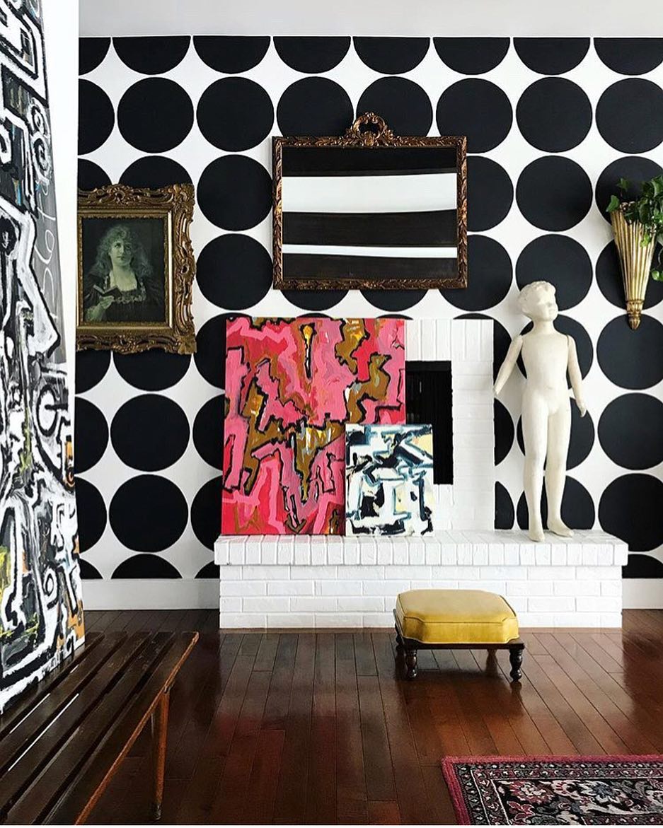 3. Make Oversized Dots the Accent Wall
