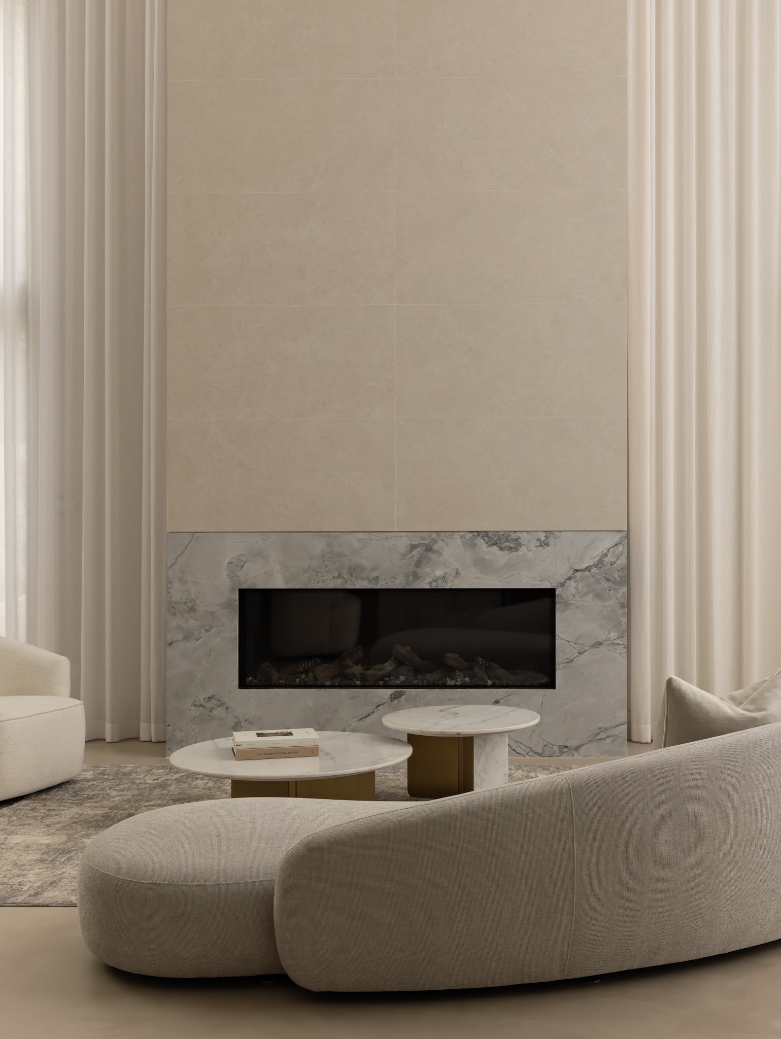 7. Let Subtle Panel Lines Define a Pale Feature Wall