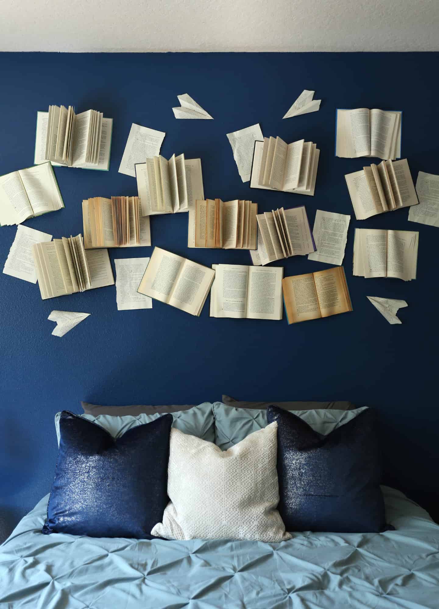 6. Turn Old Books Into Sculptural Bedroom Art