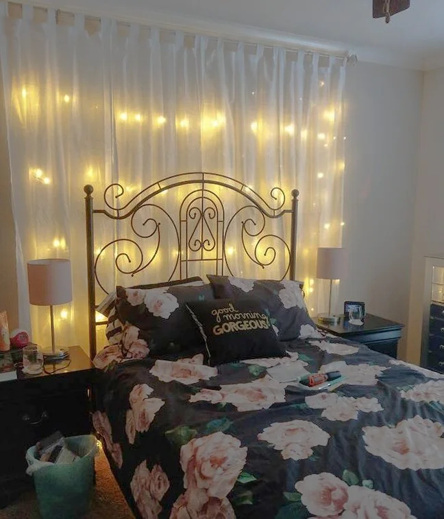 8. Create a Glowing Sheer Backdrop for the Bed