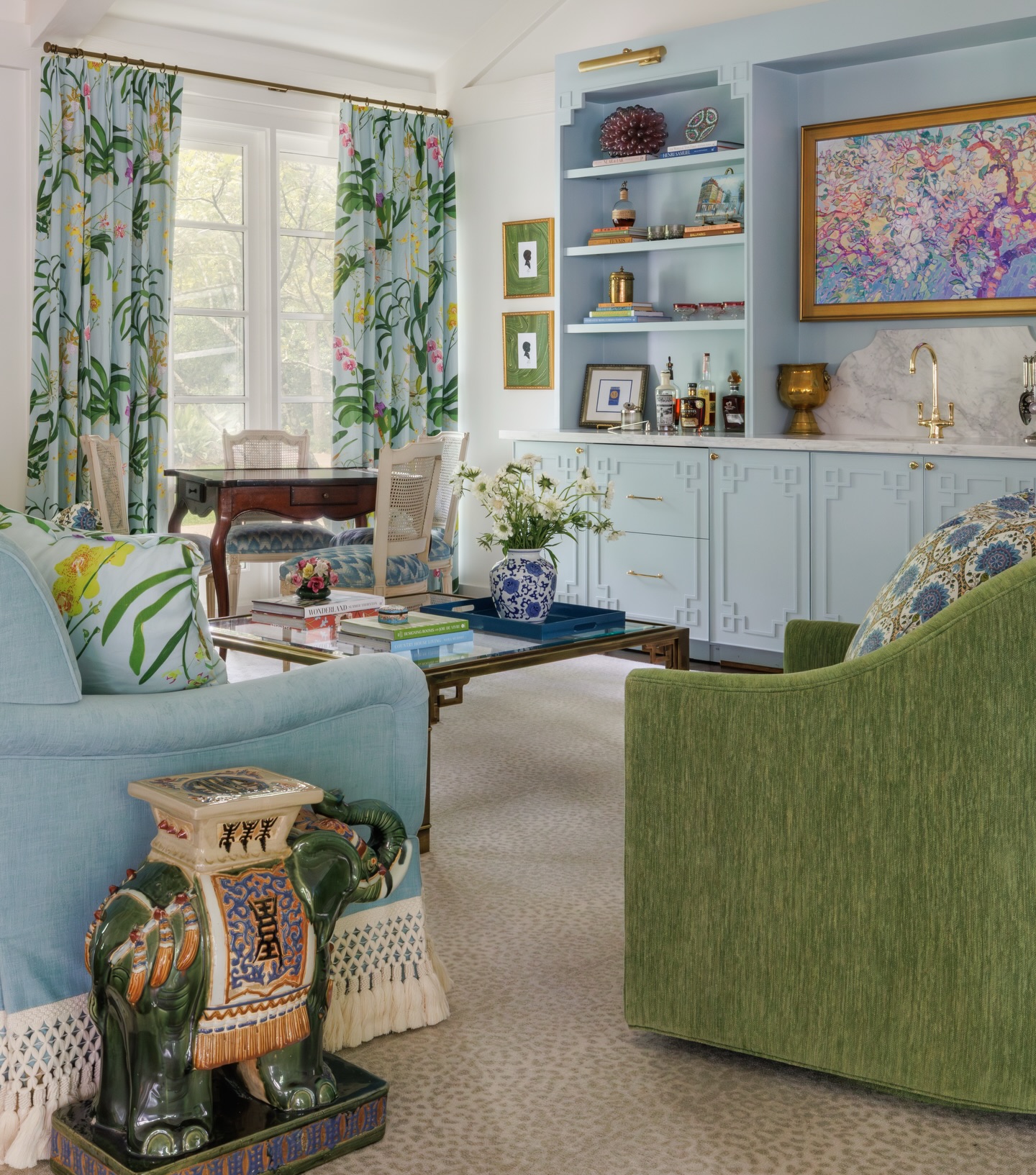 5. Work a Game Table Into a Colorful Room