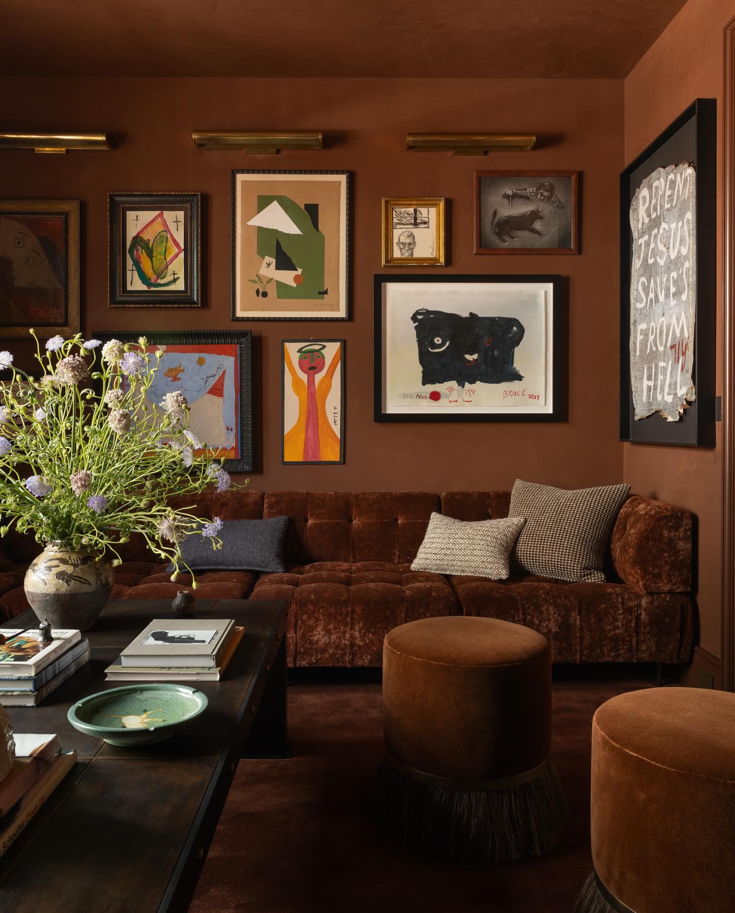 7. Wrap an Art Collection in Rusty Color