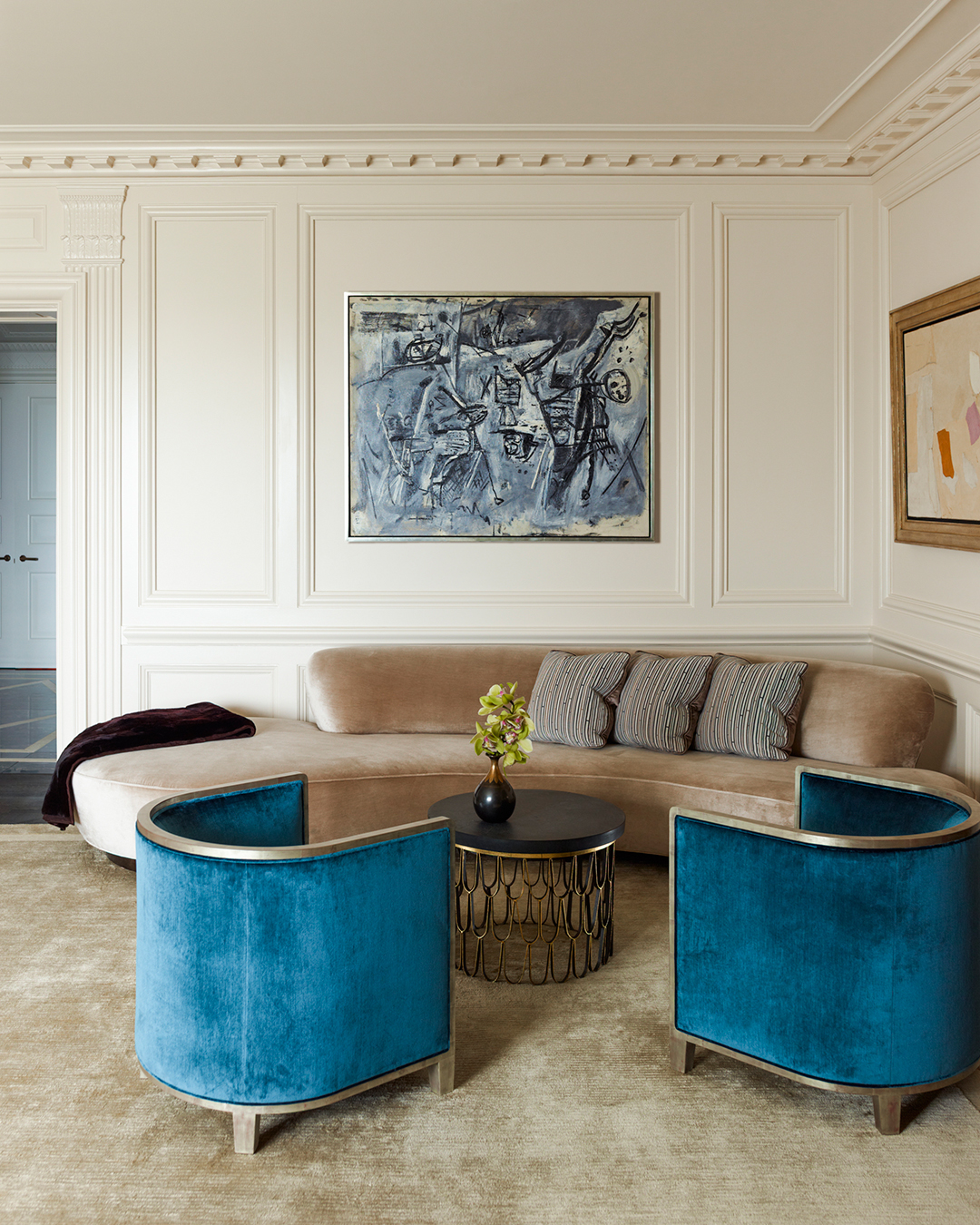 5. Use Jewel Tones on a Pair of Curved Chairs