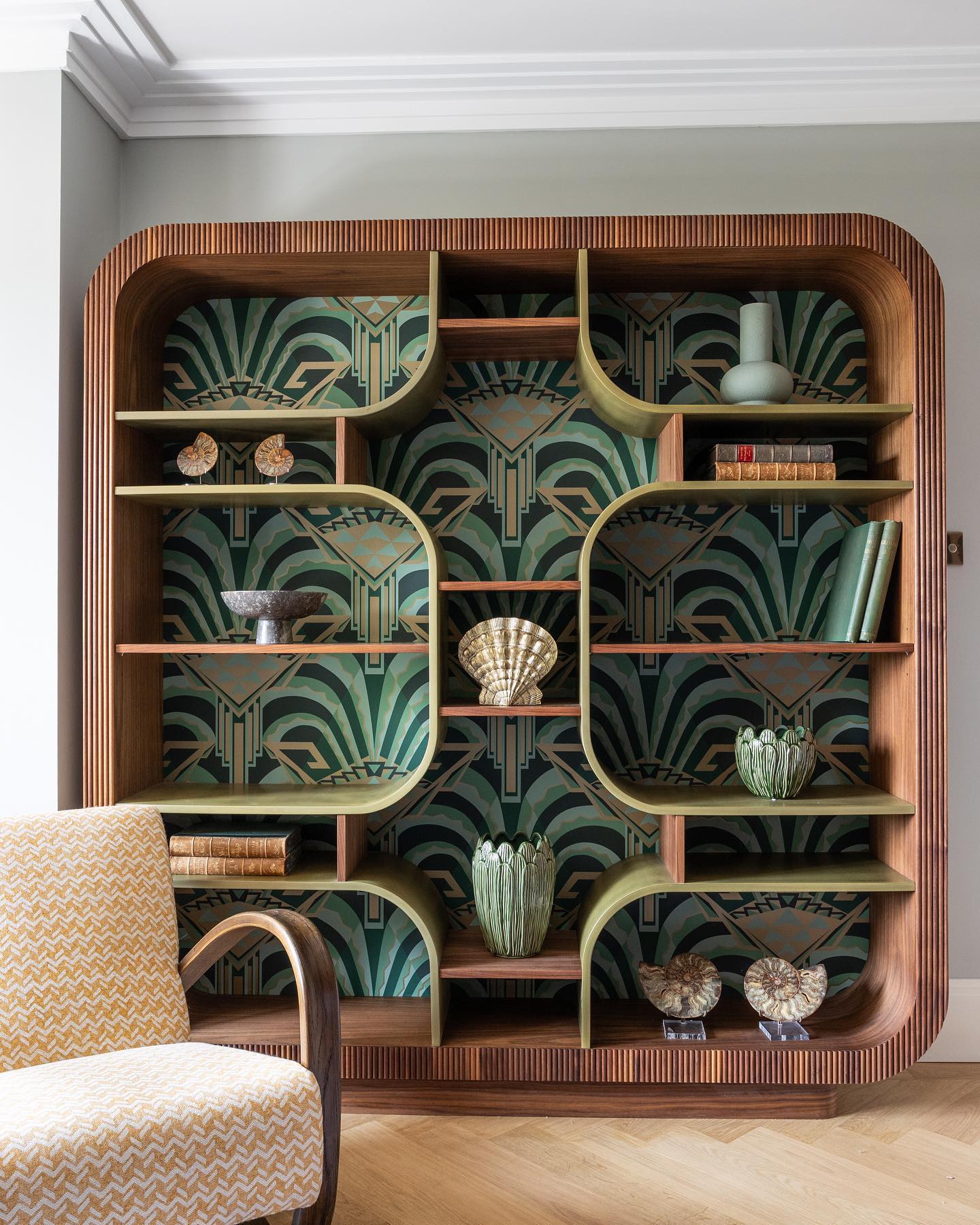 6. Make Shelving a Patterned Focal Point