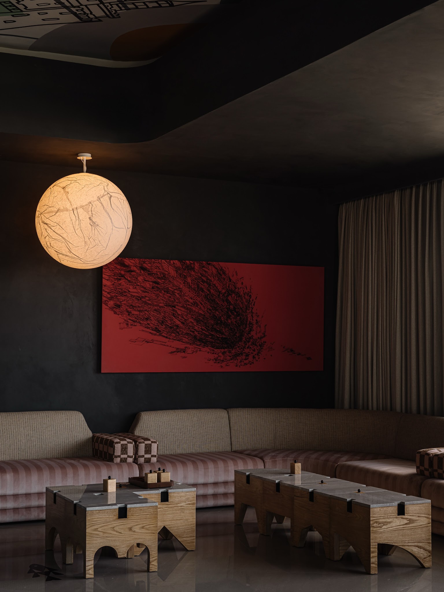 18. Keep a Dark Lounge Low and Geometric
