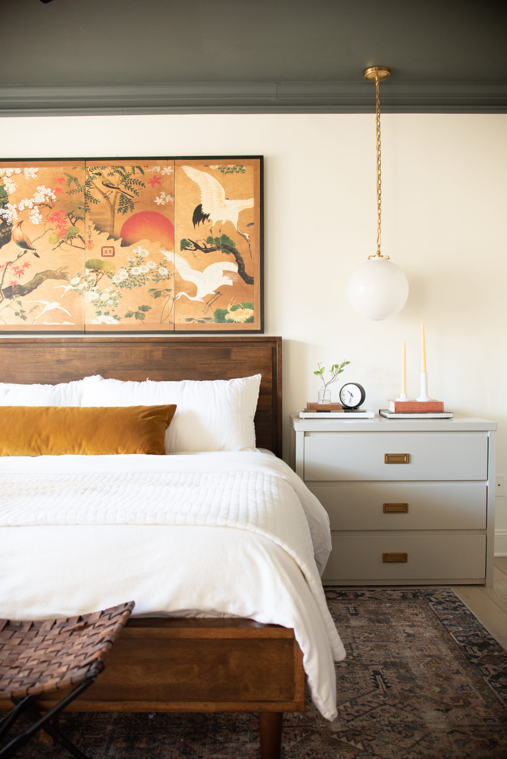 2. Free the Nightstand With a Hanging Globe