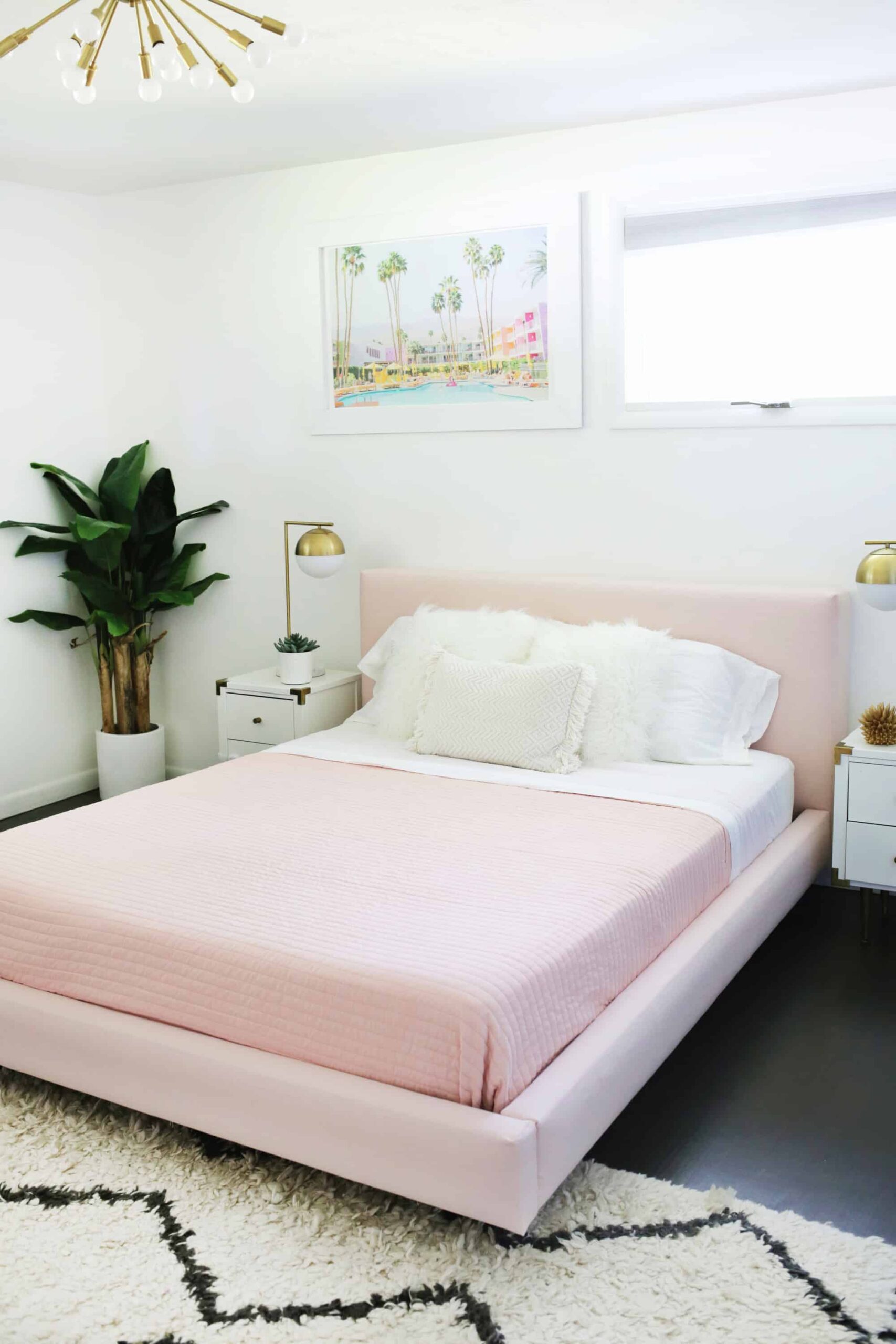 12. Refresh a Simple Bed With Blush Upholstery