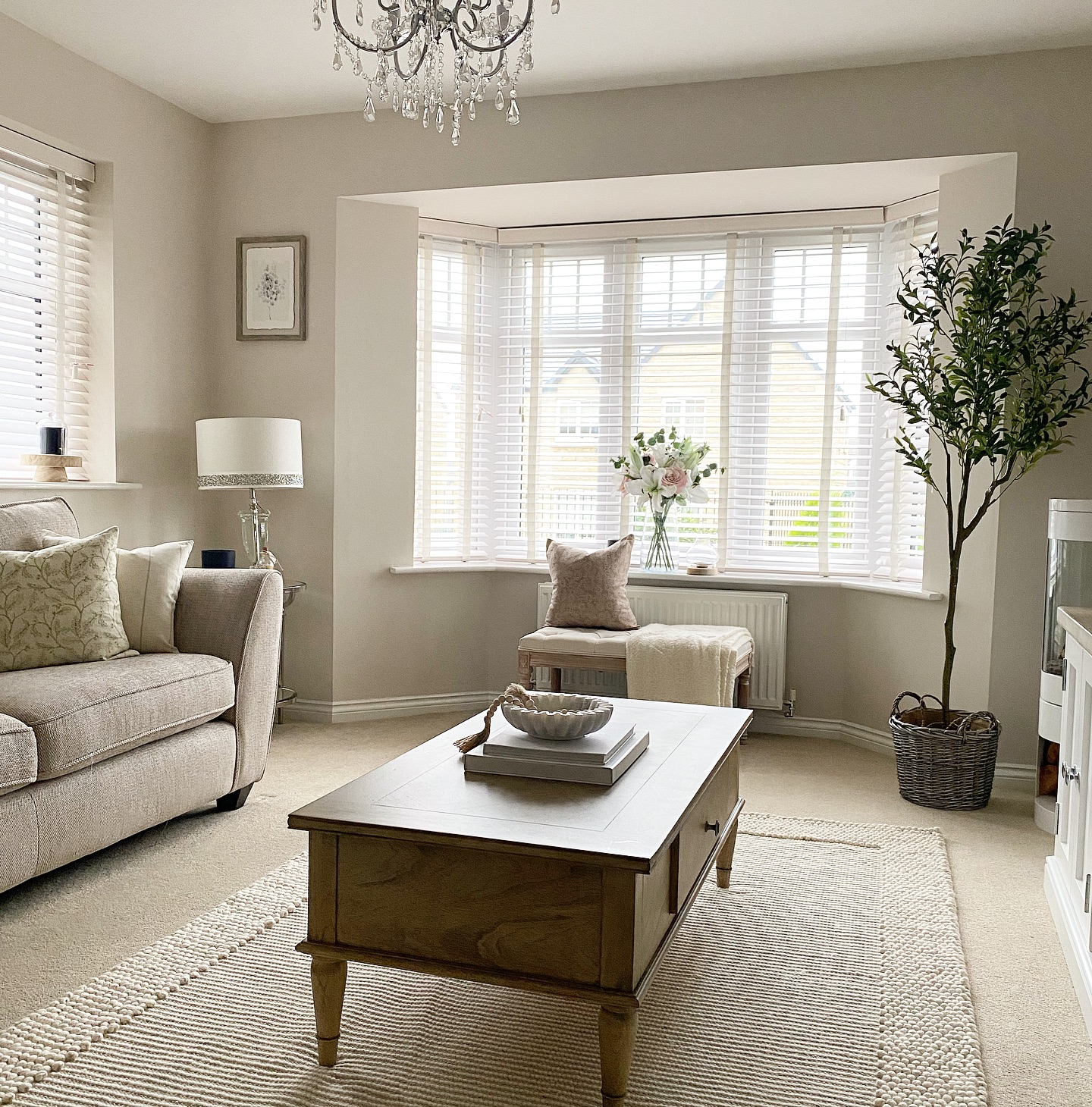 2. Make a Beige Bay Window Feel Inviting