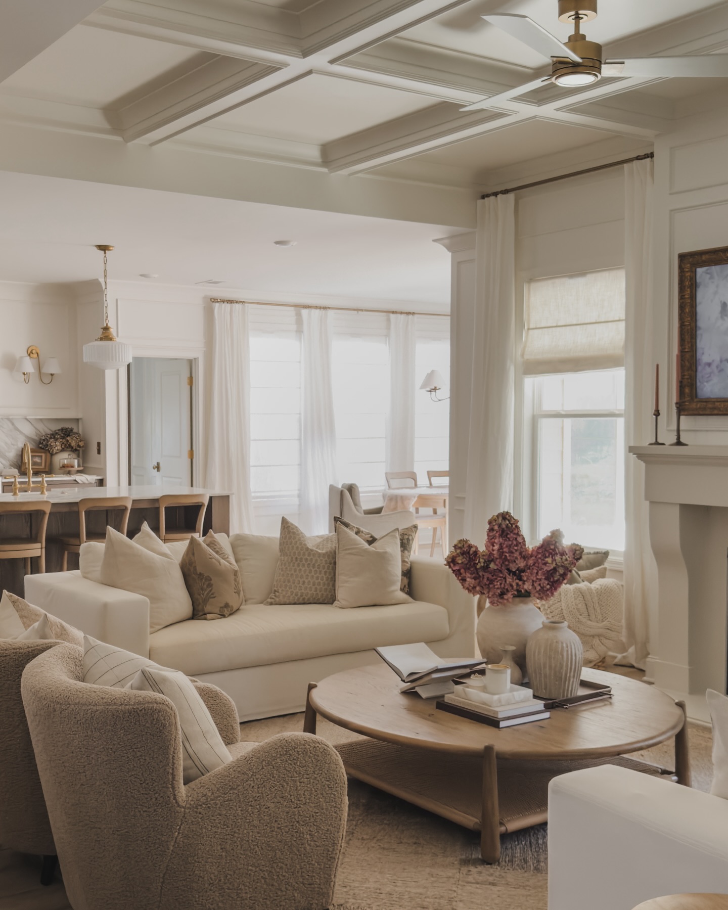 7. Carry Beige Through an Open Living Area