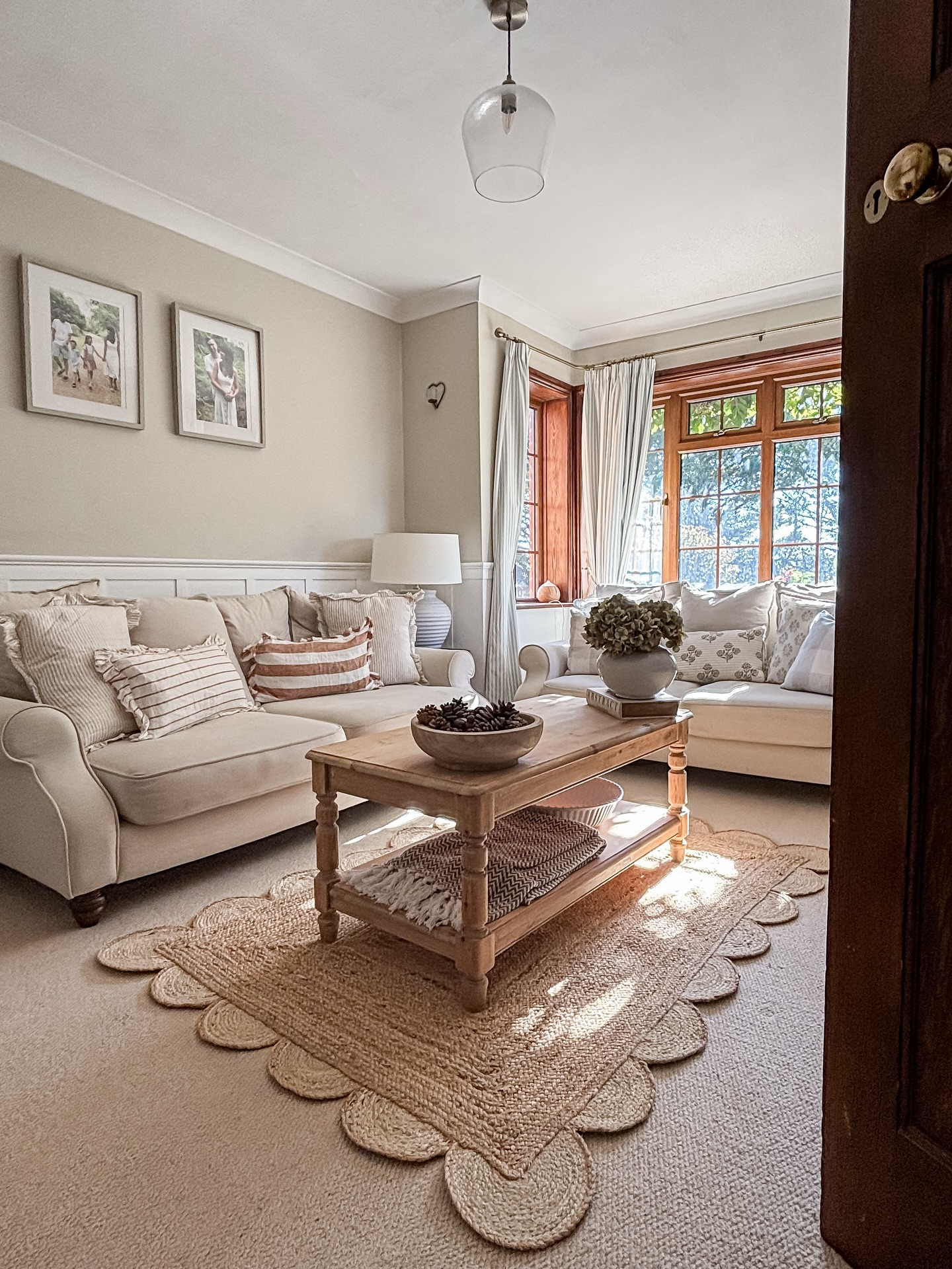 8. Add a Scalloped Rug for Cottage Charm