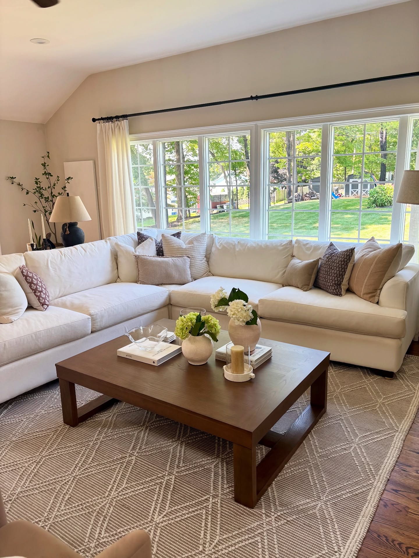 12. Anchor a Pale Sectional With a Patterned Rug