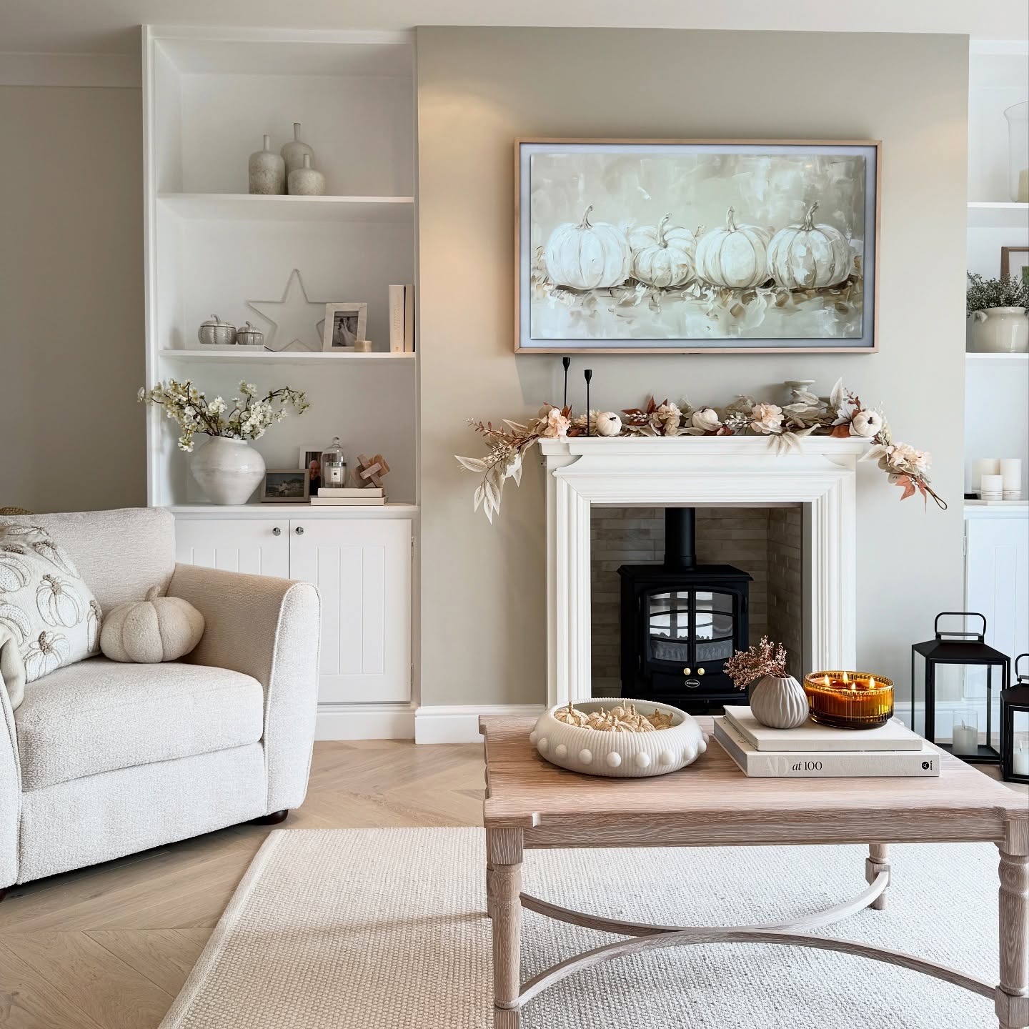 16. Keep Seasonal Decor Within the Beige Palette