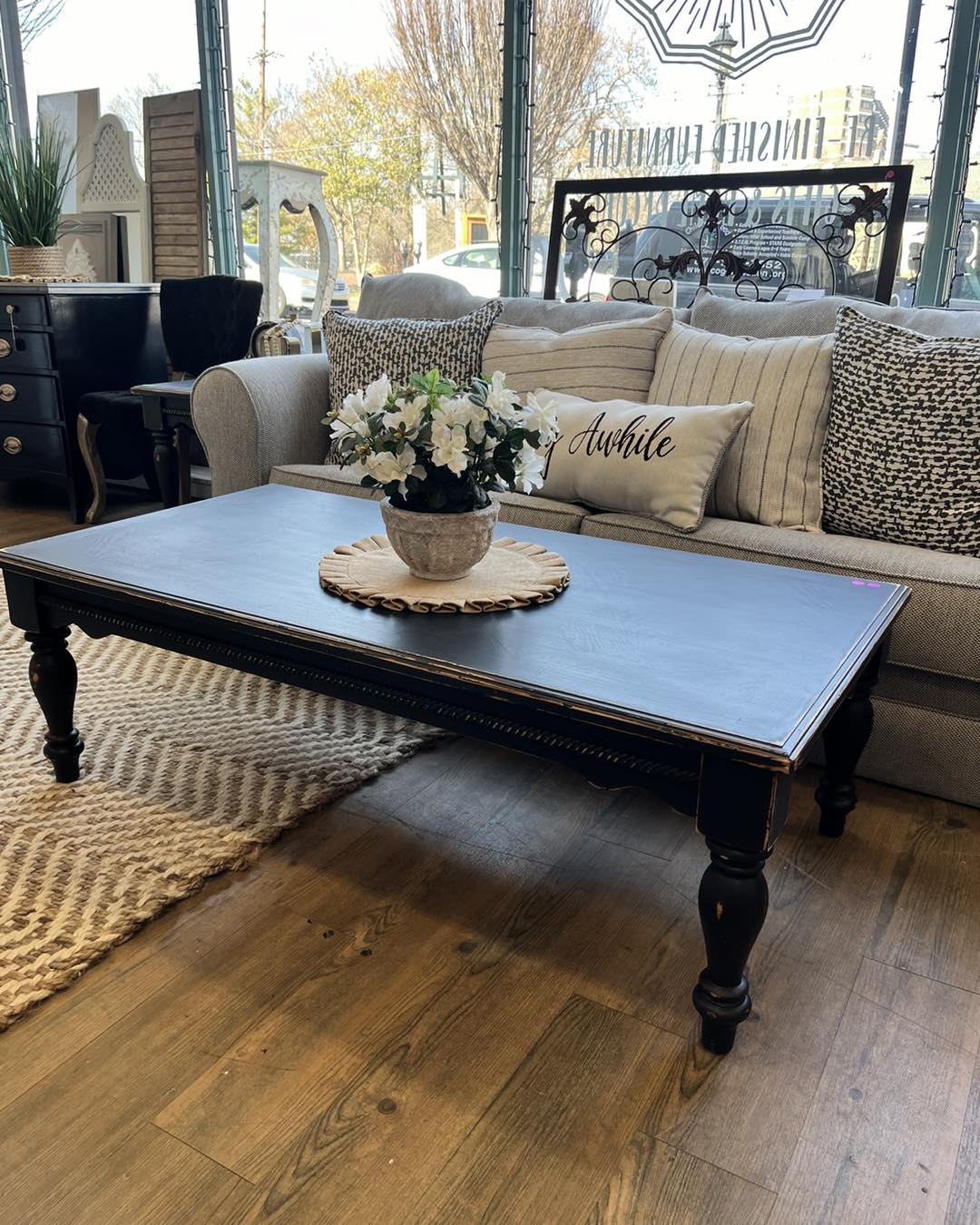 Choose a Black Table With Gently Worn Edges