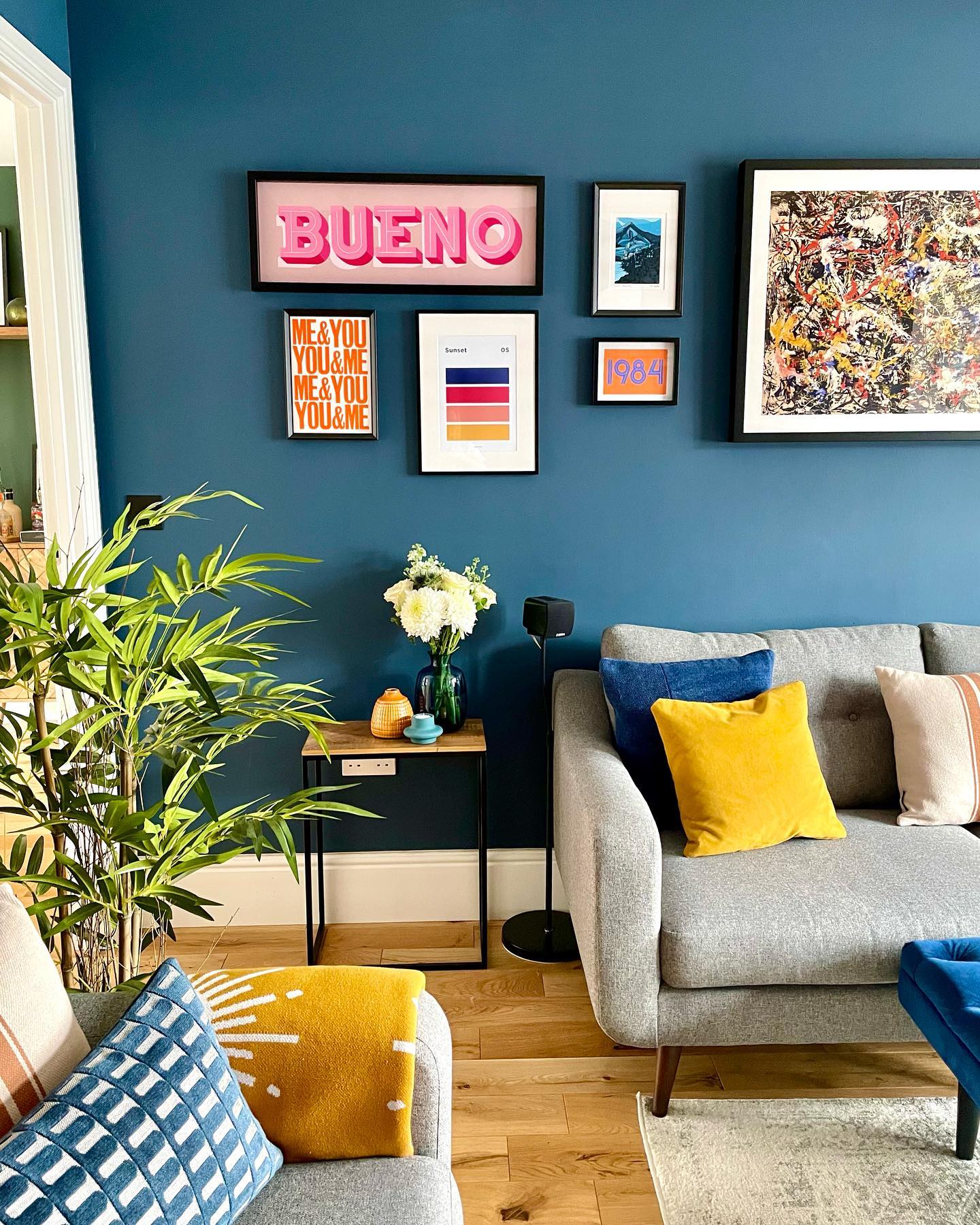 9. Make a Blue Gallery Wall Feel Playful