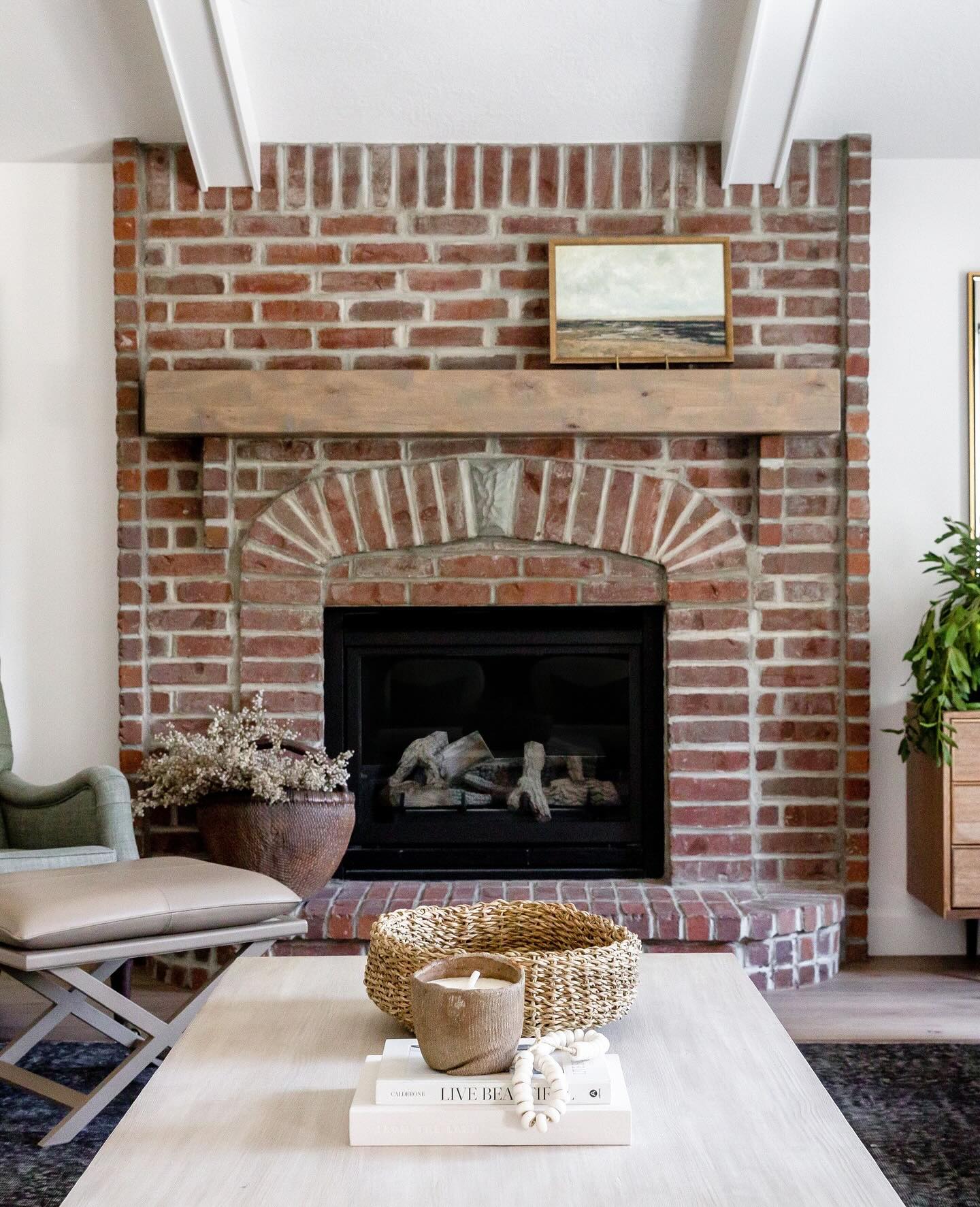 Keep Original Brick and Refresh the Mantel