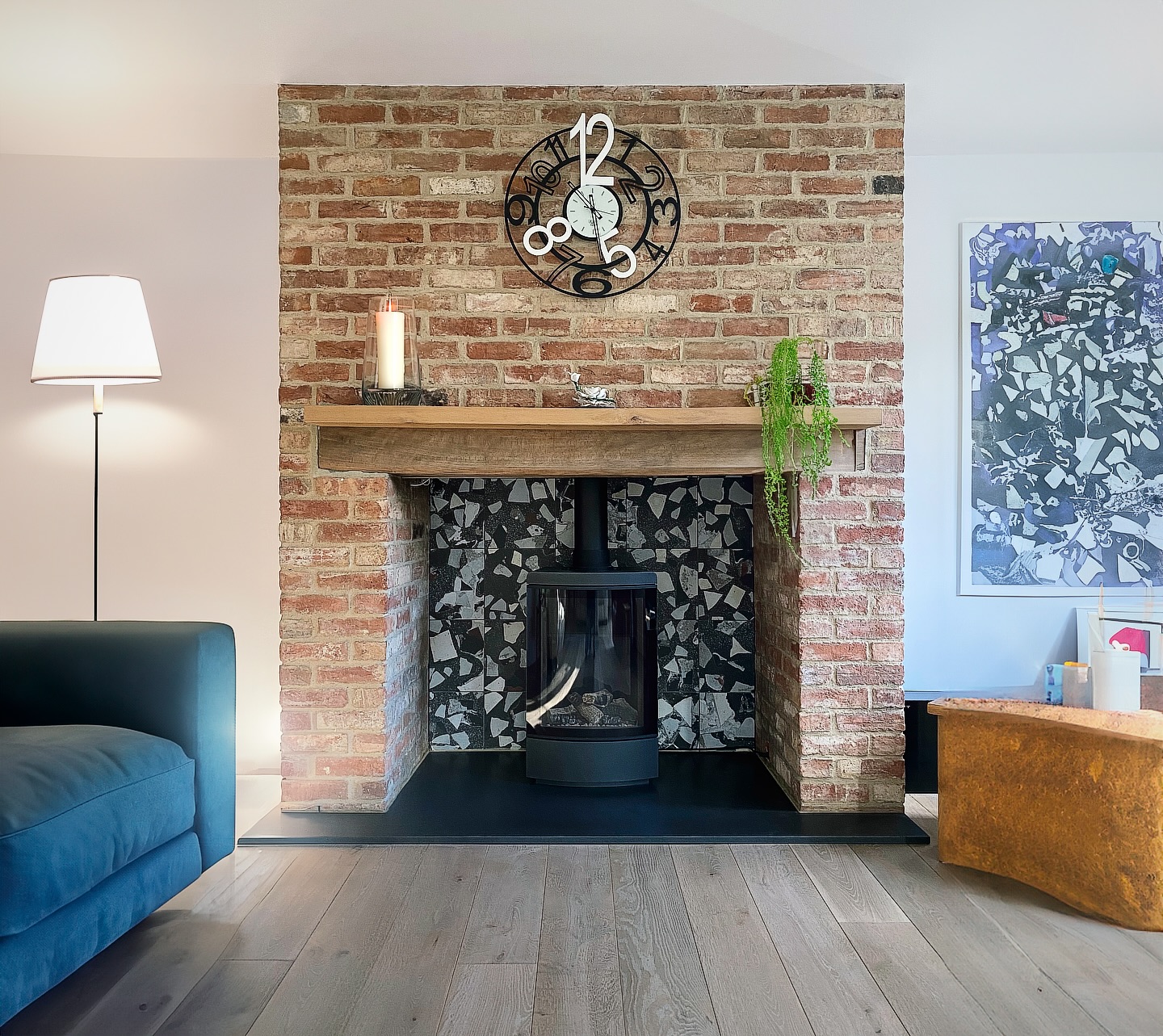 Add Graphic Contrast Inside an Exposed-Brick Surround