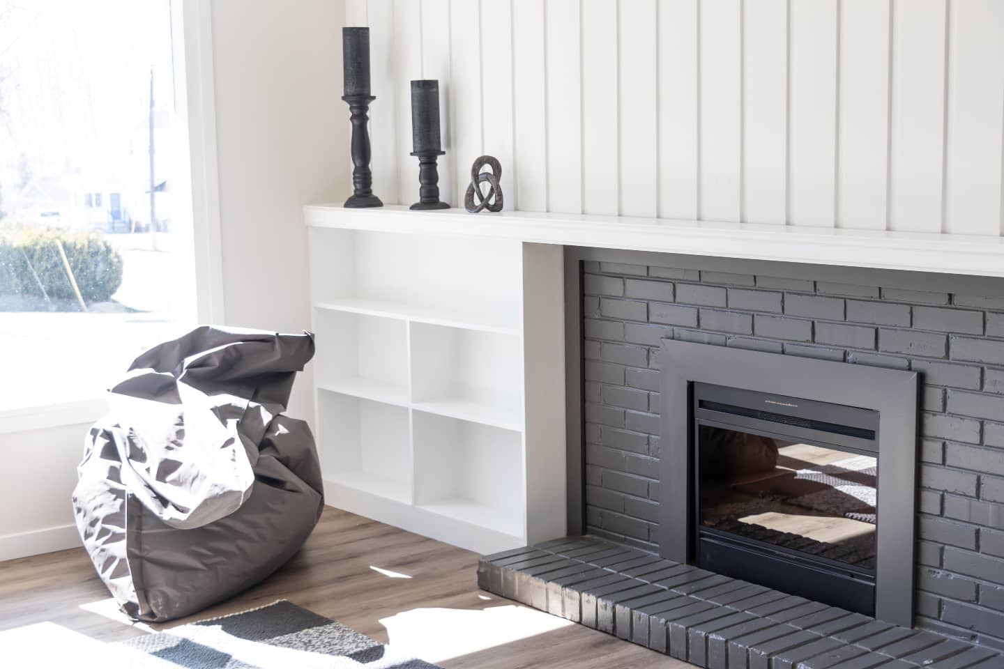 Frame Gray Brick With White Paneling