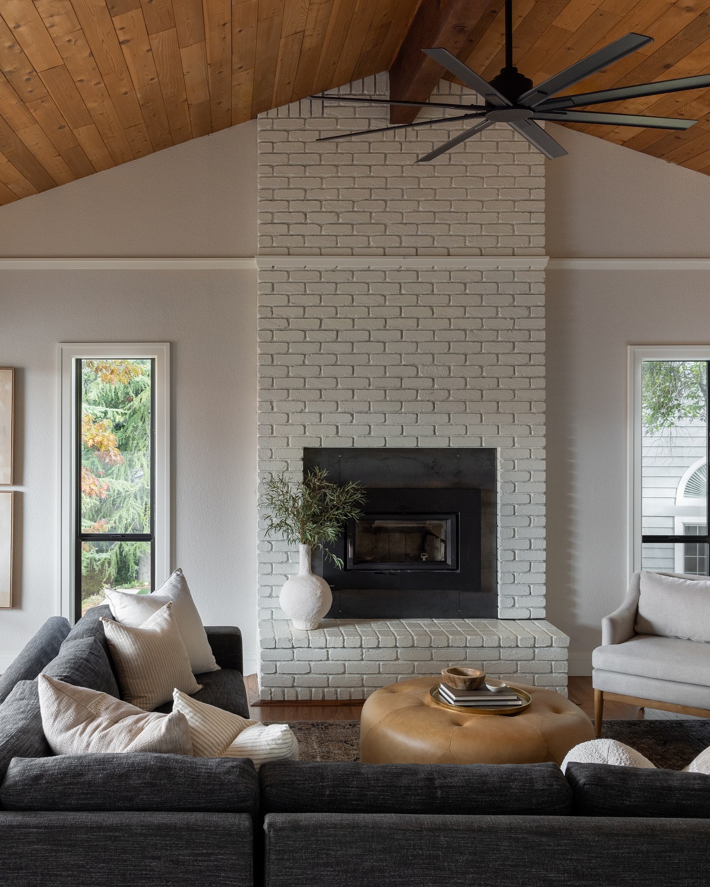 Give White Brick a Crisp Steel Surround