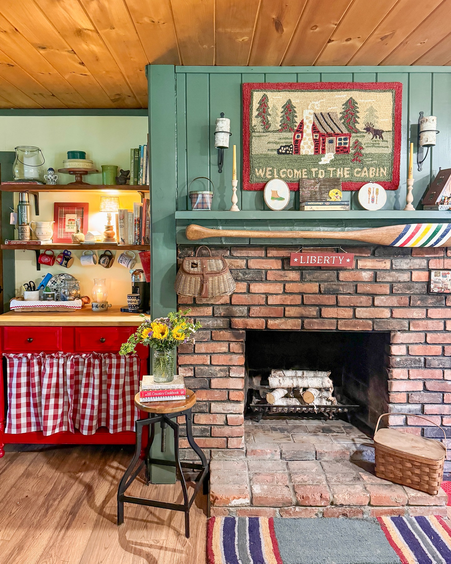 Pair a Brick Base With Green Upper Paneling