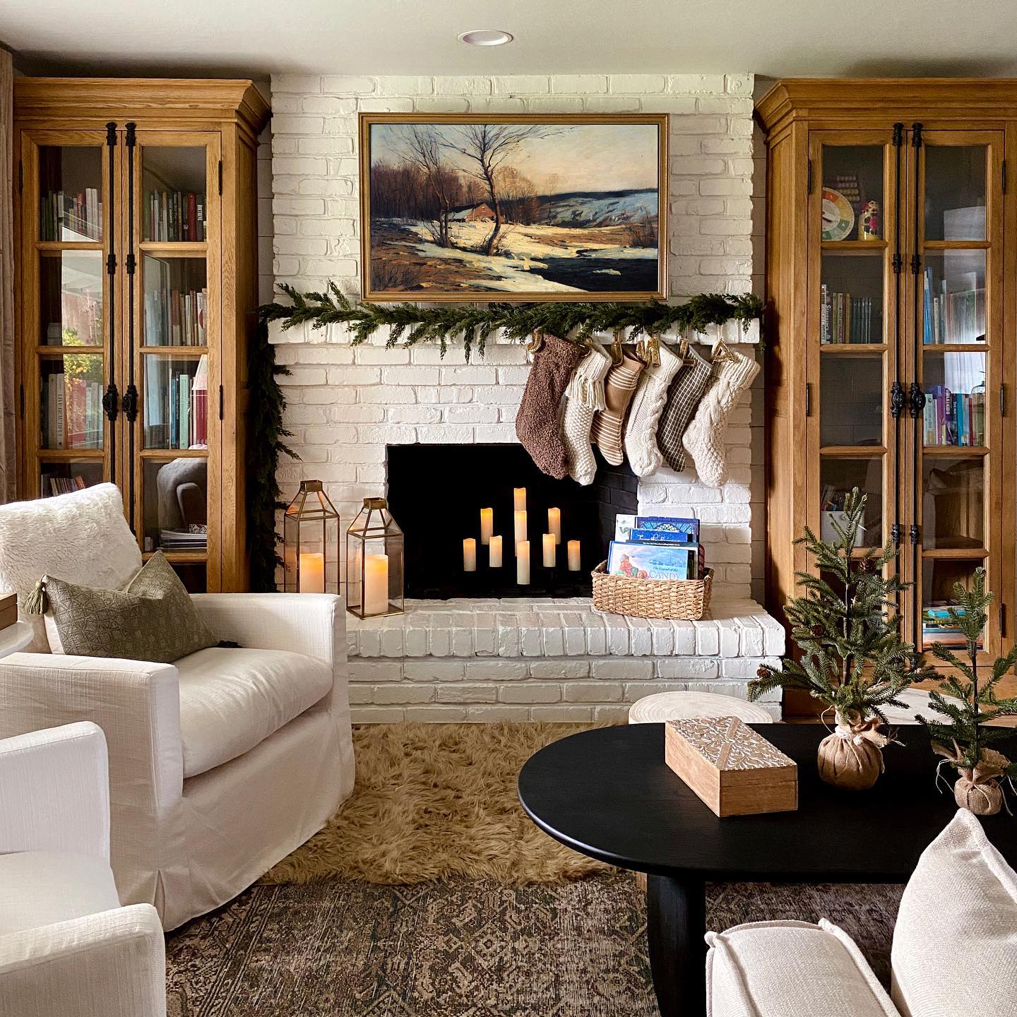 Balance an Off-Center Fireplace With Freestanding Cabinets