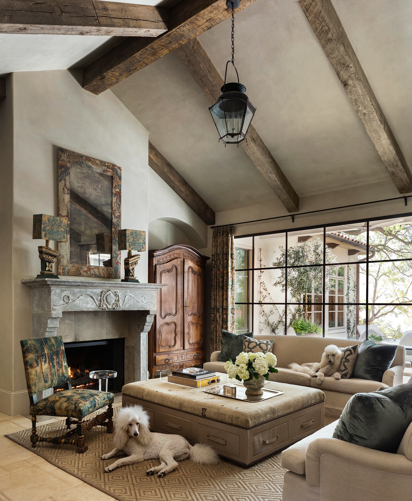 Soften the Center With an Upholstered Ottoman
