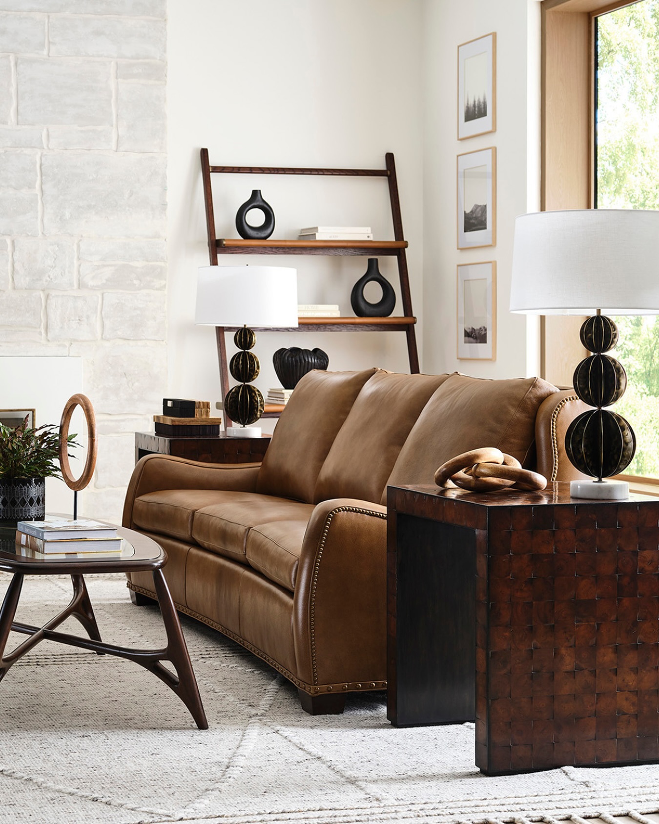 2. Balance a Classic Sofa With Paired Table Lamps