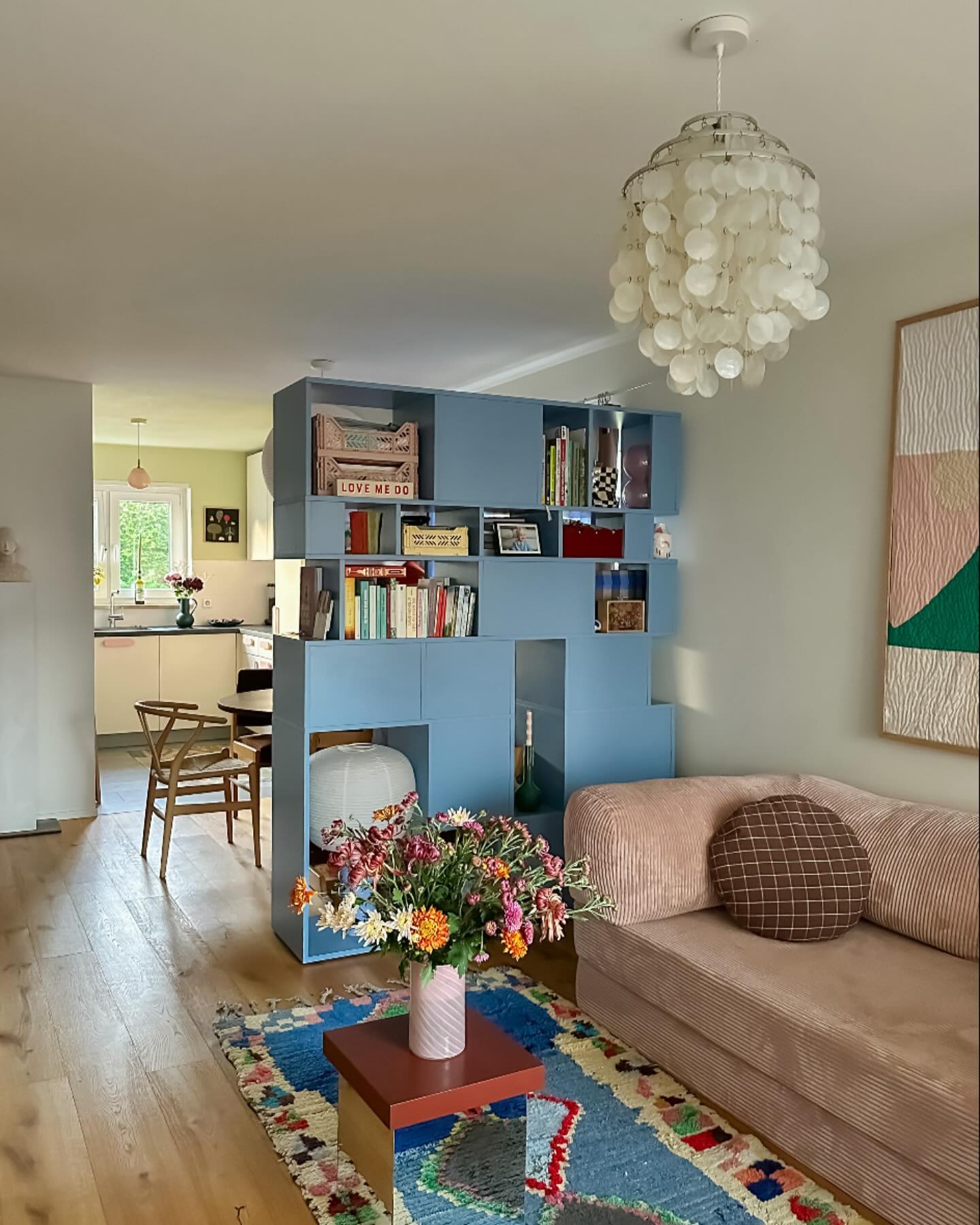 2. Use an Open Bookcase to Divide Shared Zones