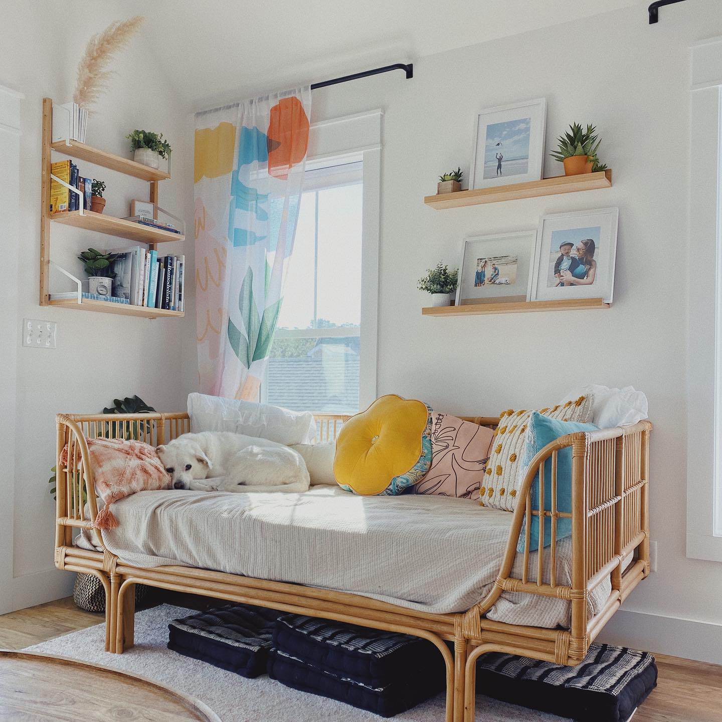 6. Store Extra Floor Cushions Under a Daybed