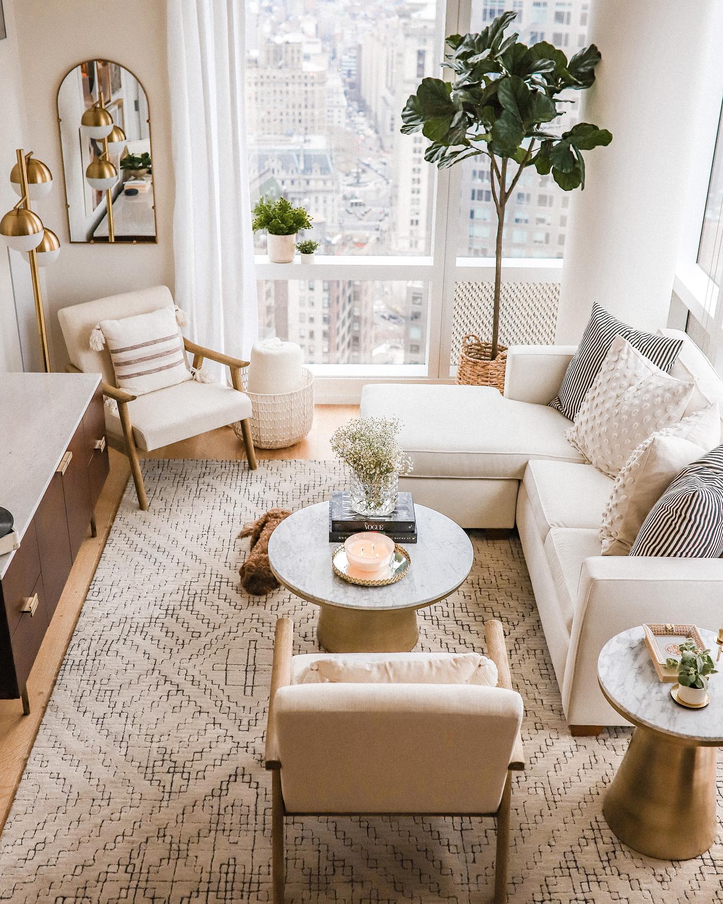 9. Pair a Round Coffee Table With a Side Table