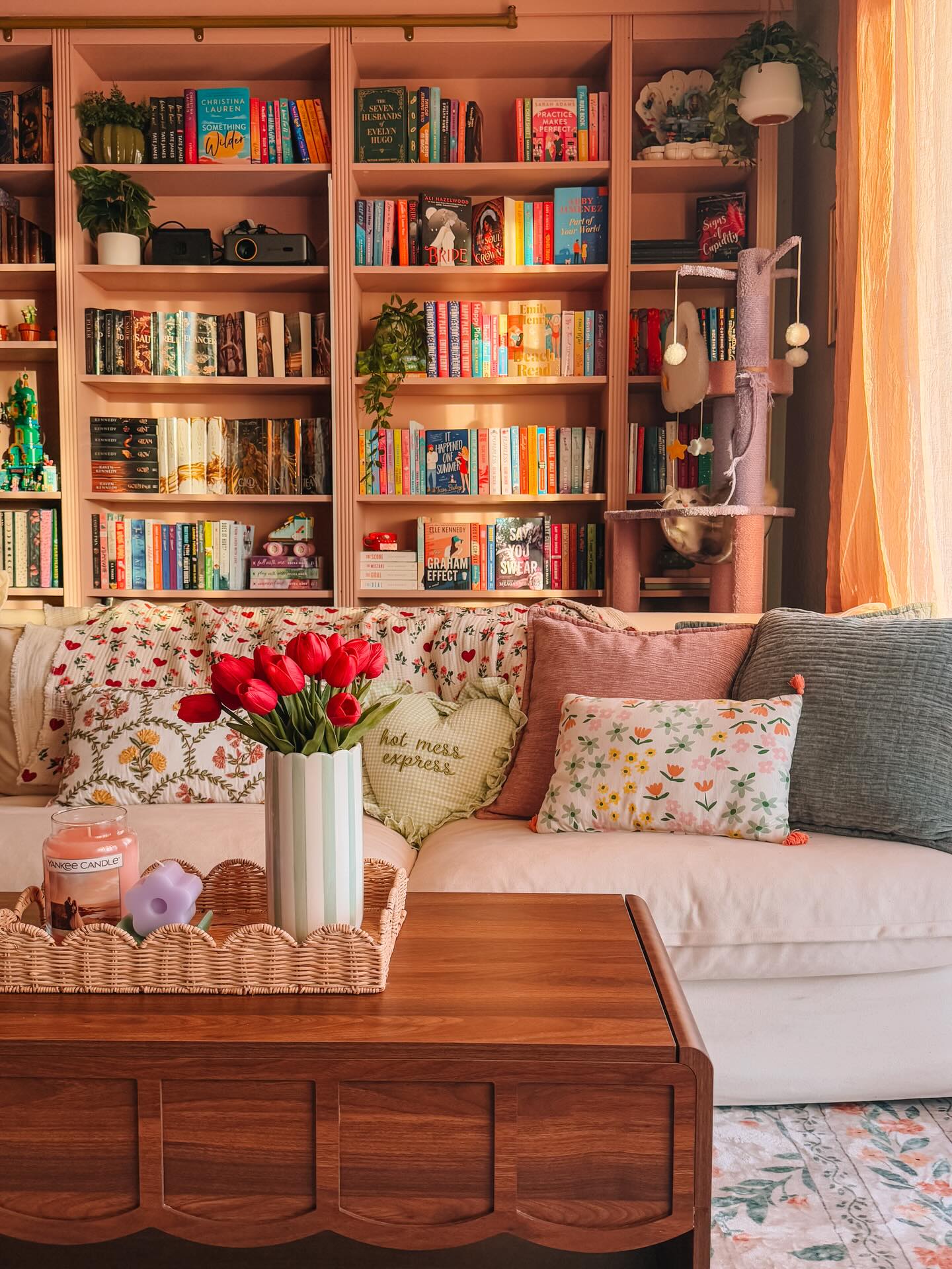 Soften a Reading Room with Pink and Botanicals