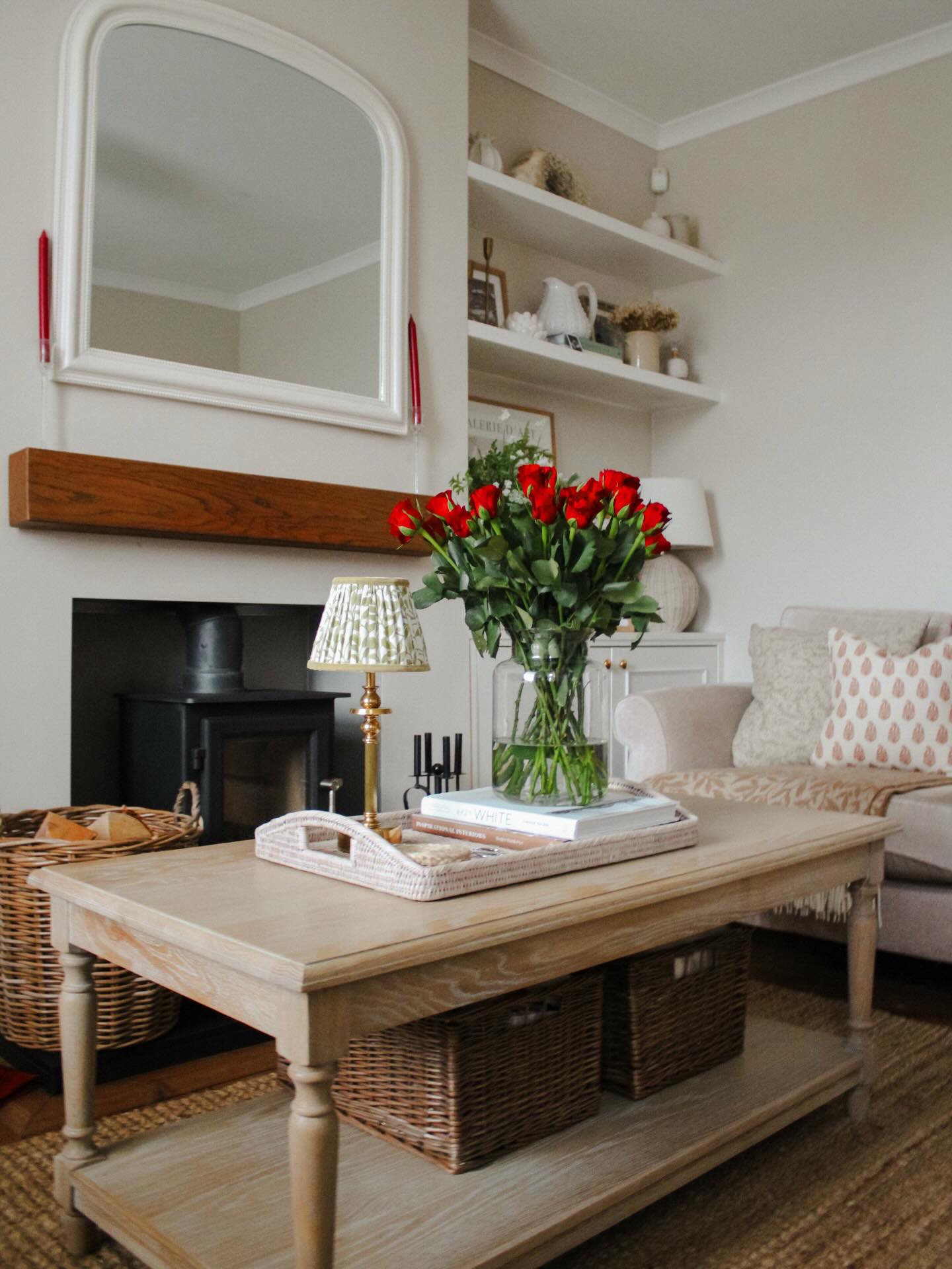 Hide Everyday Clutter in Baskets below the Table