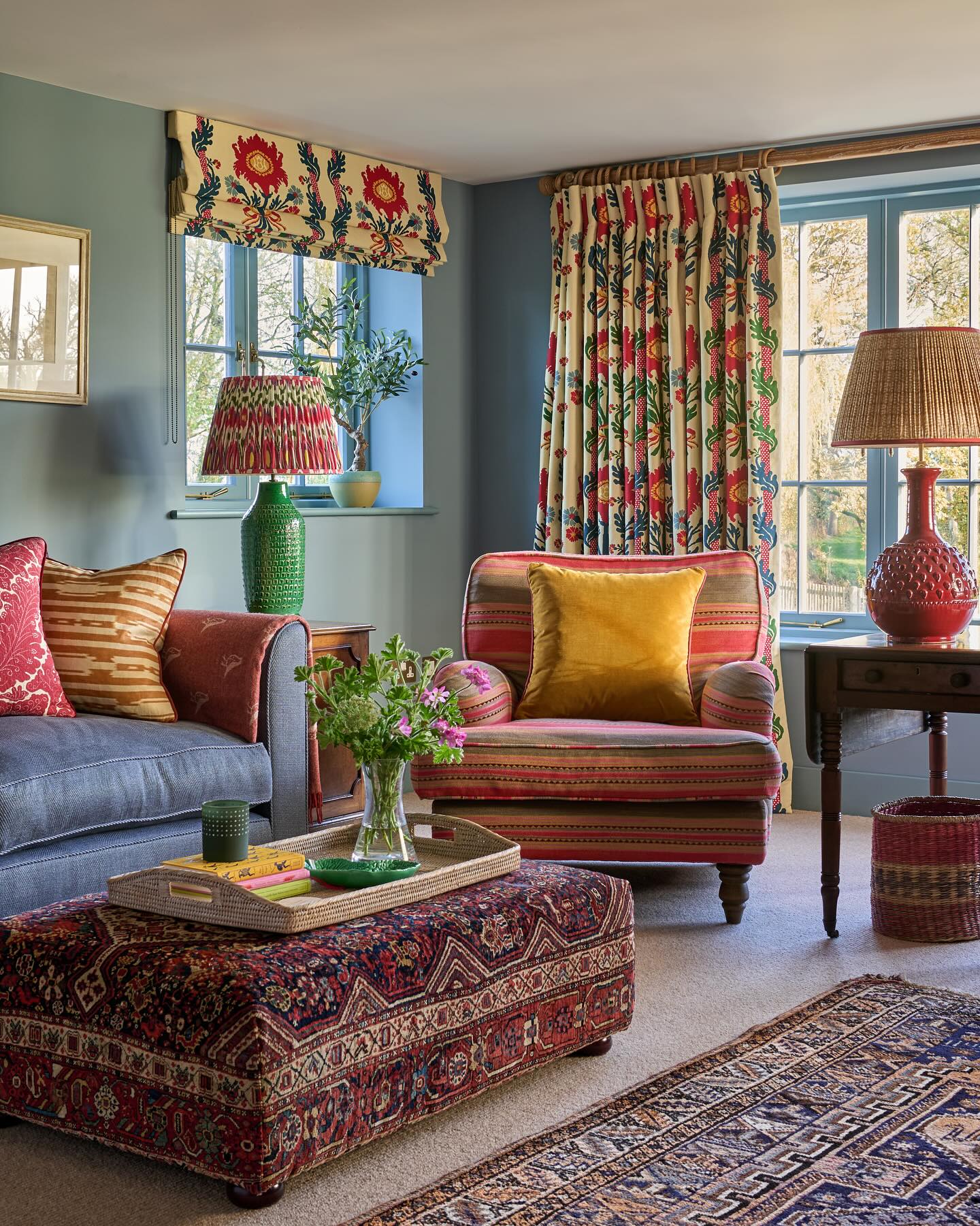 Repeat One Floral Fabric across Different Windows