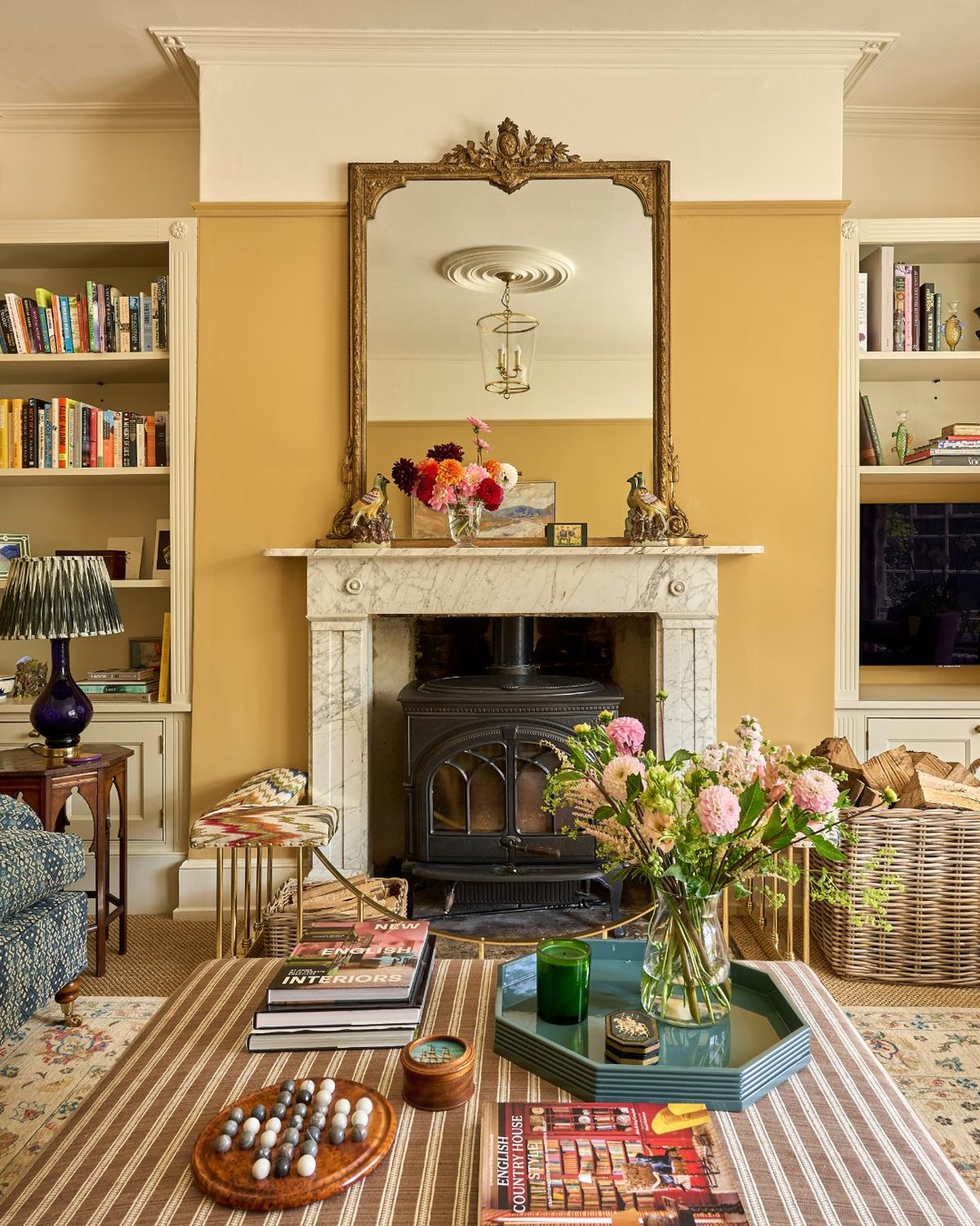 Add Height above the Mantel with a Tall Mirror