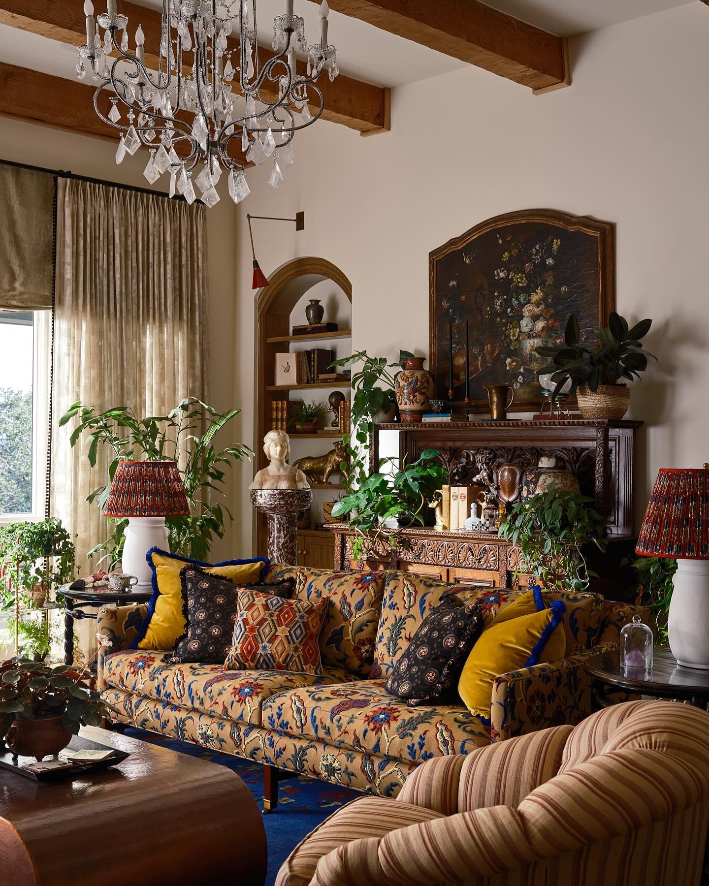 Let a Patterned Sofa Set a Richer Country Palette