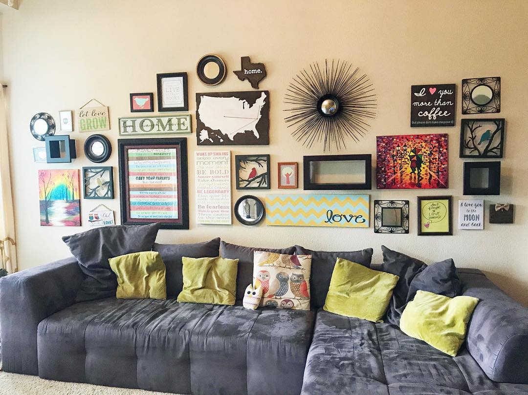 Break Up a Wide Gallery With Mirrors