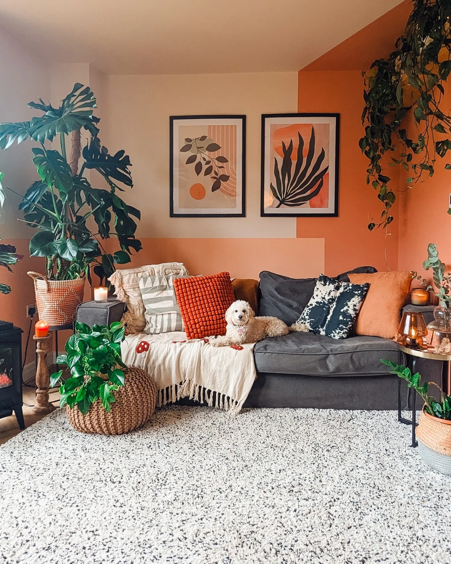 Divide A Blank Wall With Warm Color Blocks