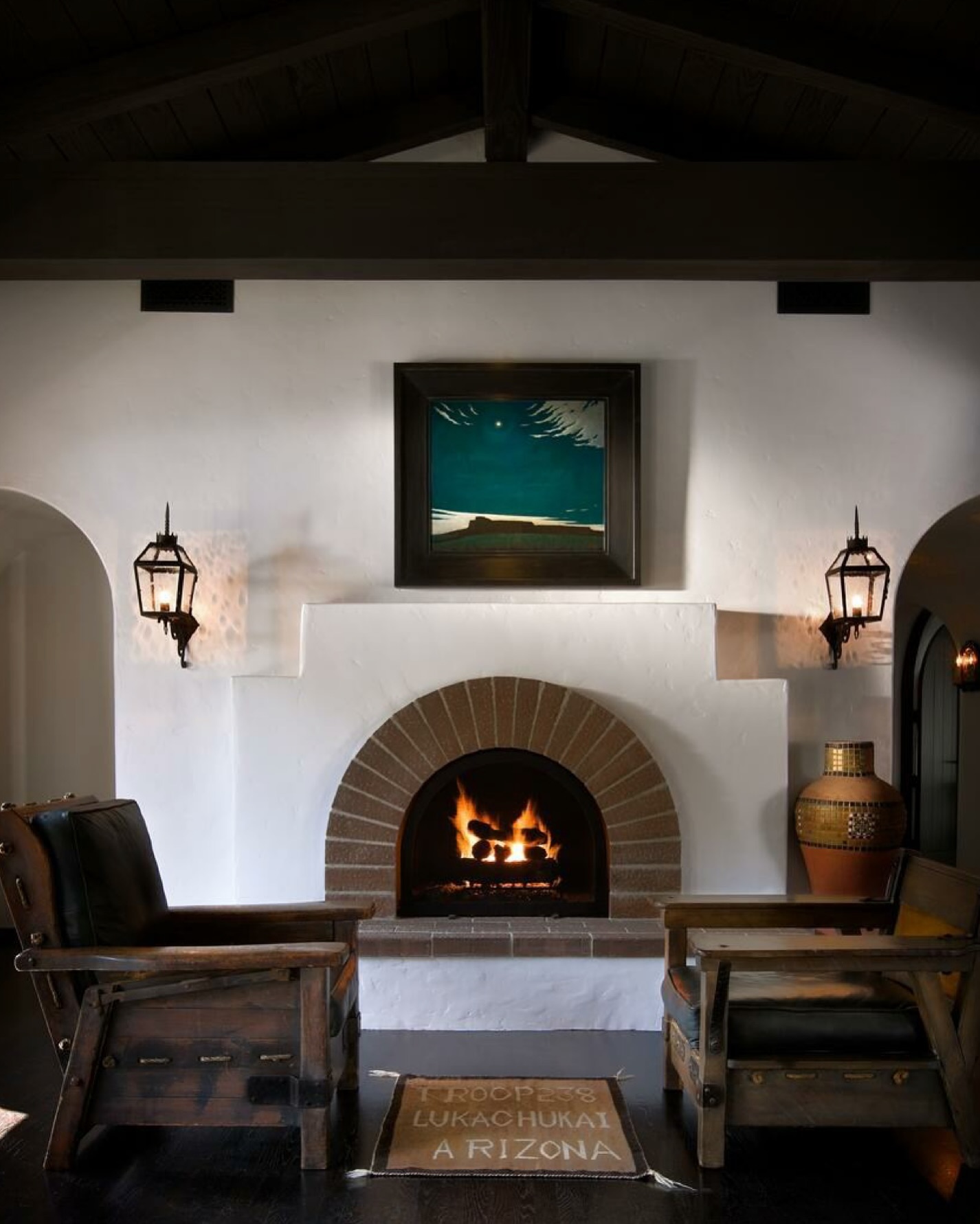 3. Give a Brick Fireplace Arch a Quiet Surround