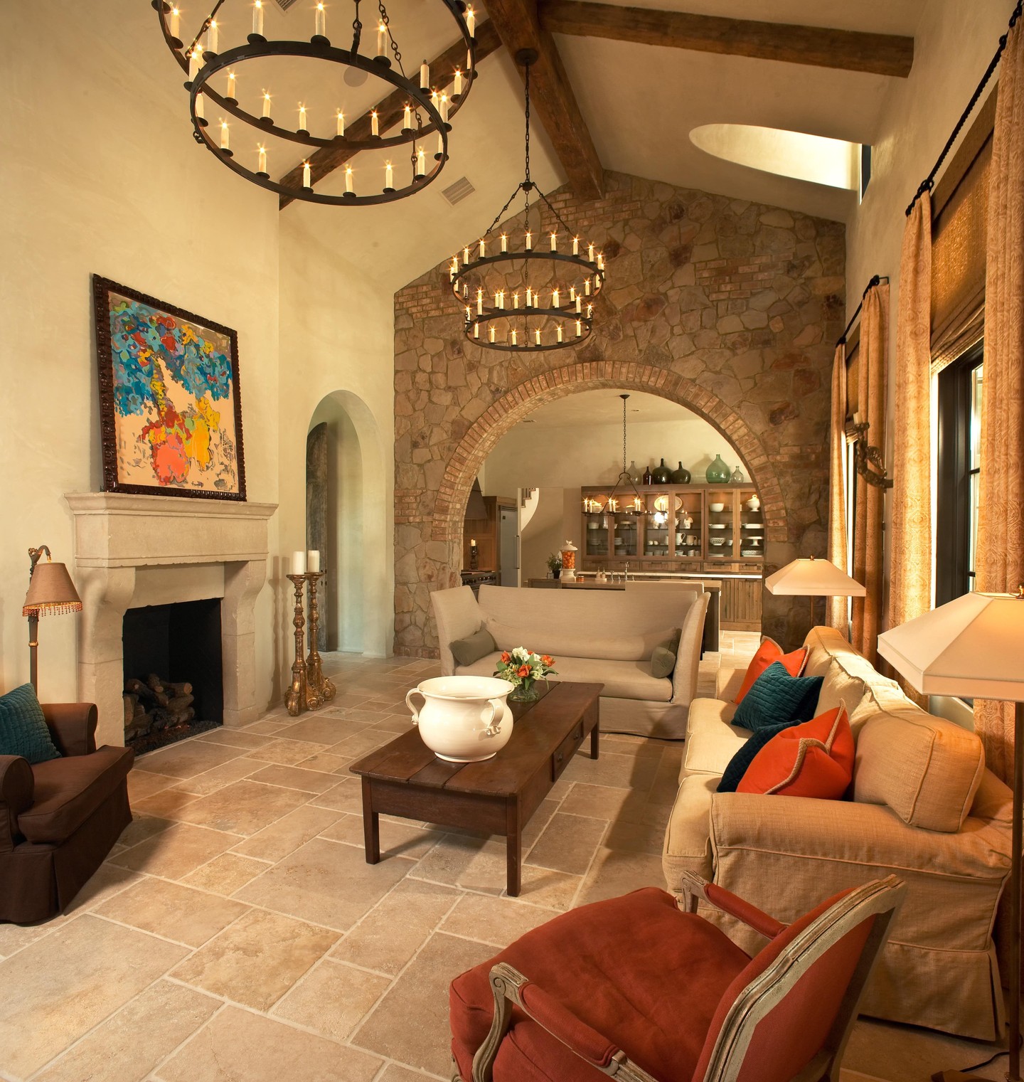 14. Let One Stone Wall Carry the Rustic Texture