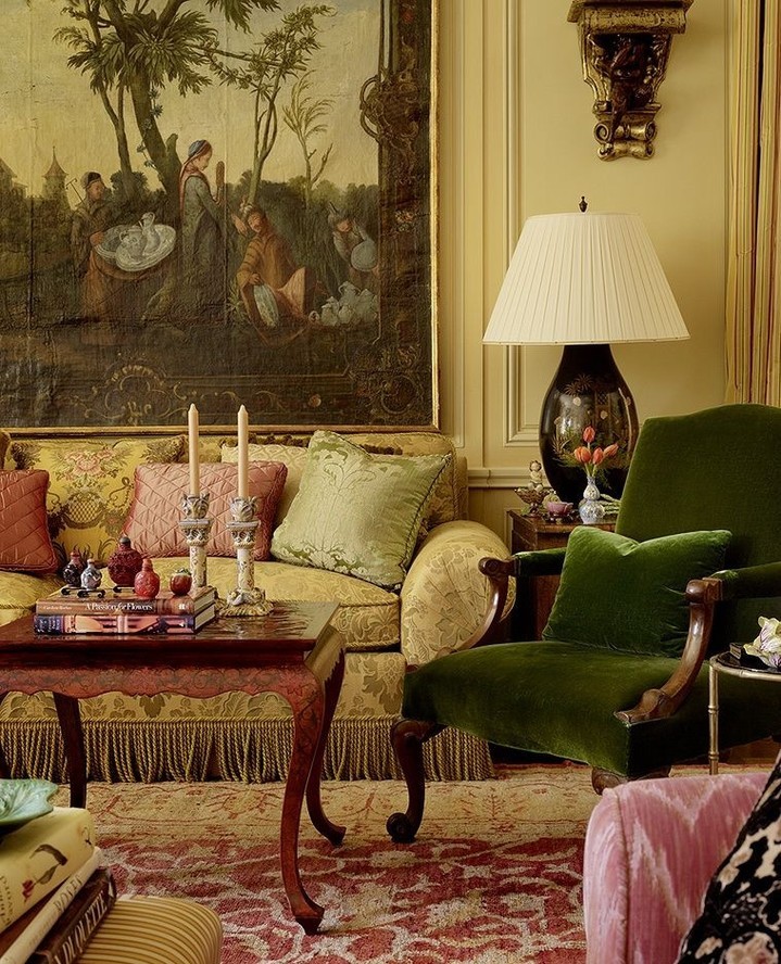 20. Anchor Ornate Patterns with a Solid Green Chair