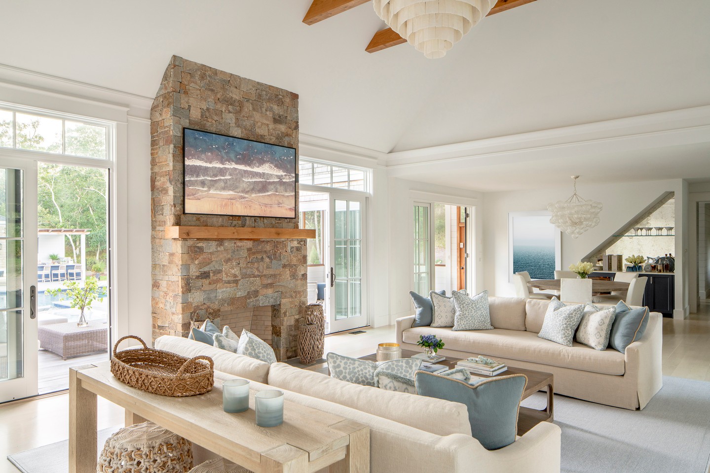 15. Finish a floating sofa with a slim console