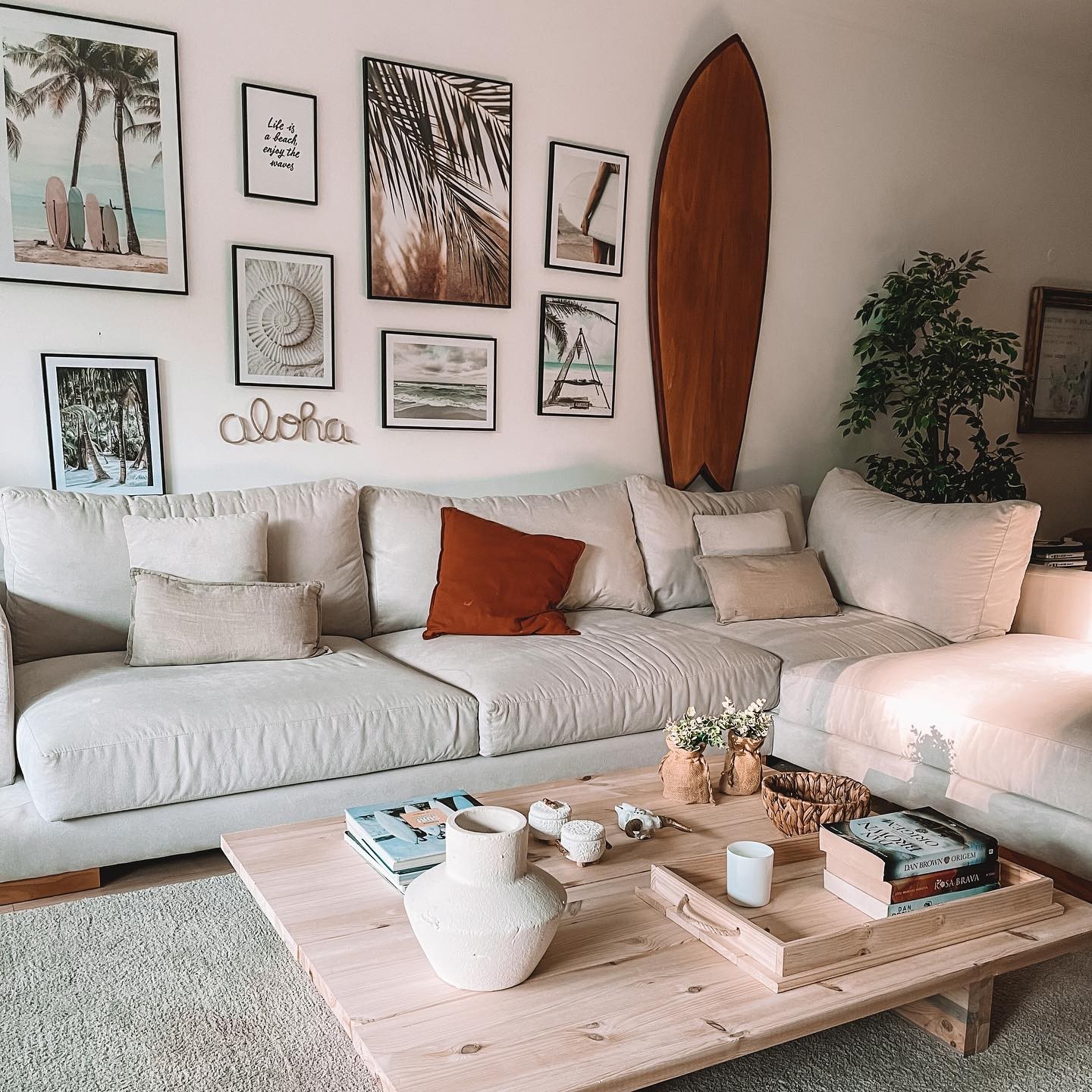 20. Make a surfboard the centerpiece of a coastal display