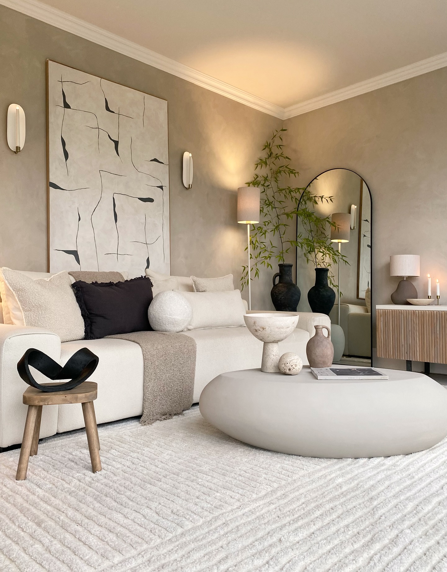 6. Give a Neutral Sofa One Oversized Artwork