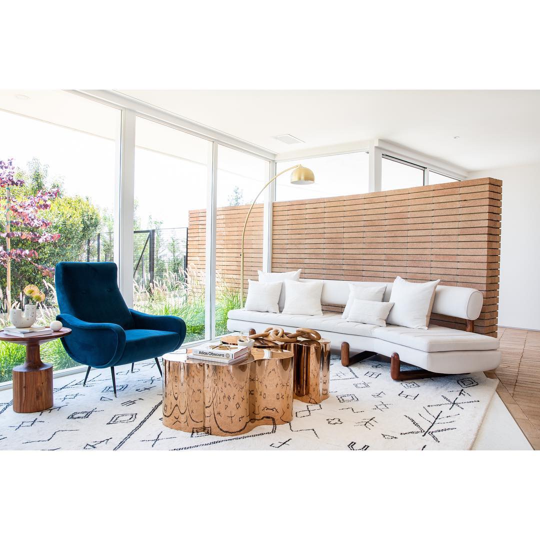 14. Place One Deep Blue Chair Beside Pale Seating